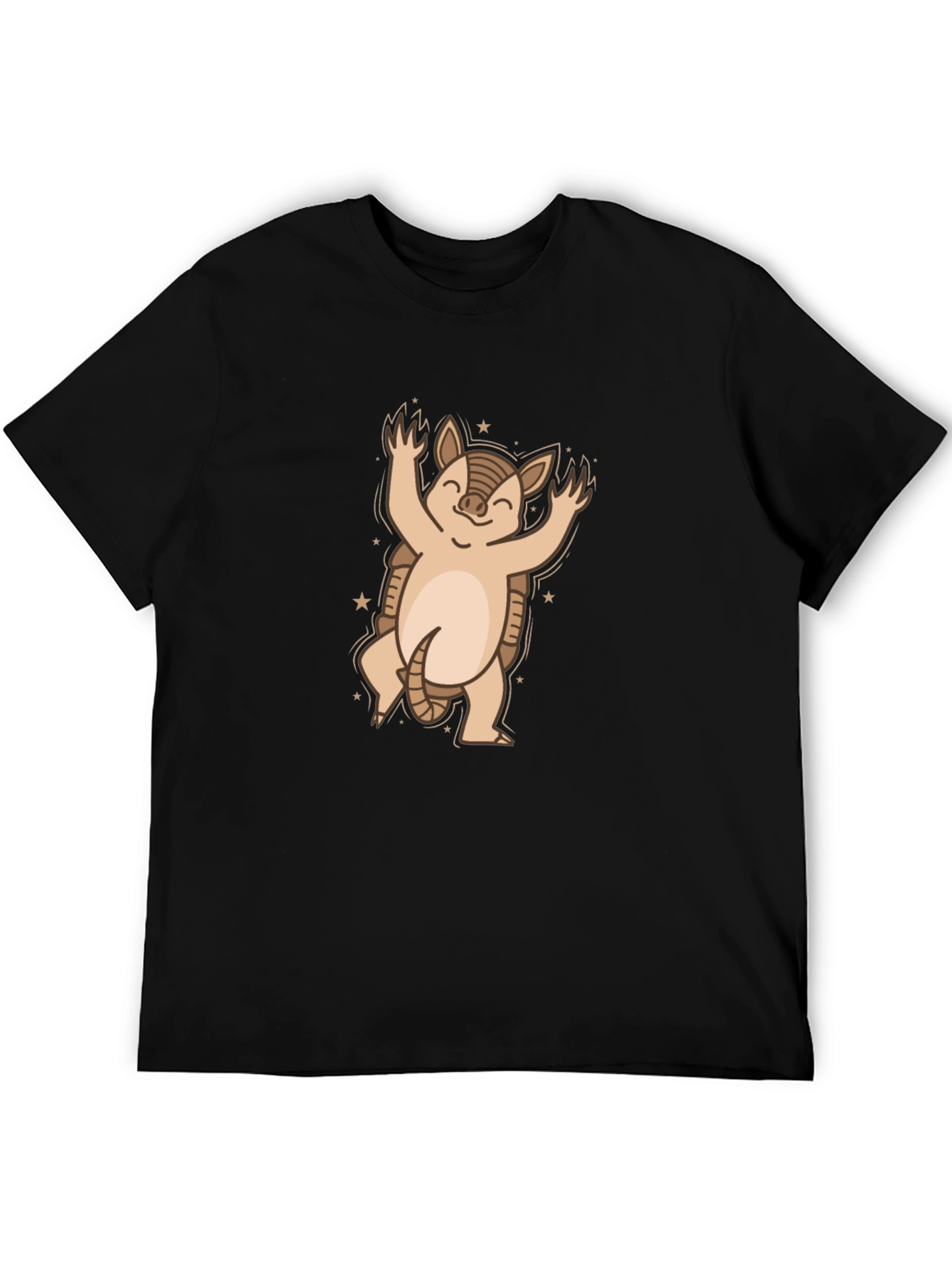 Black Armadillo Graphic Tee - Cute Cartoon Animal Shirt view 5