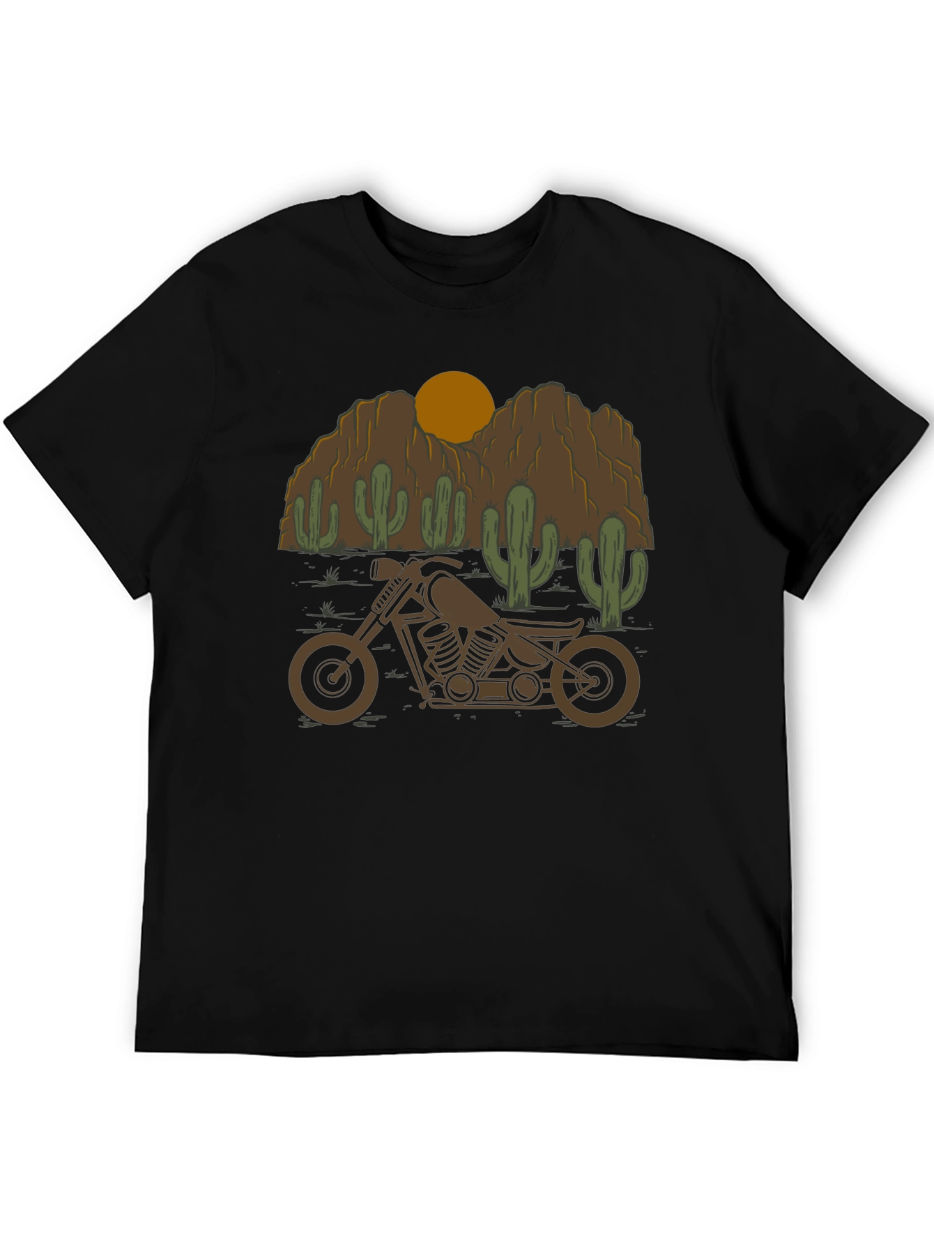 Black Motorcycle Desert Graphic Tee view 5