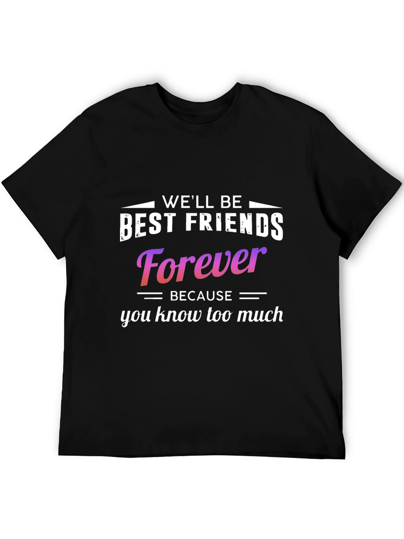 Black Funny Best Friends Forever Graphic Tee view 5