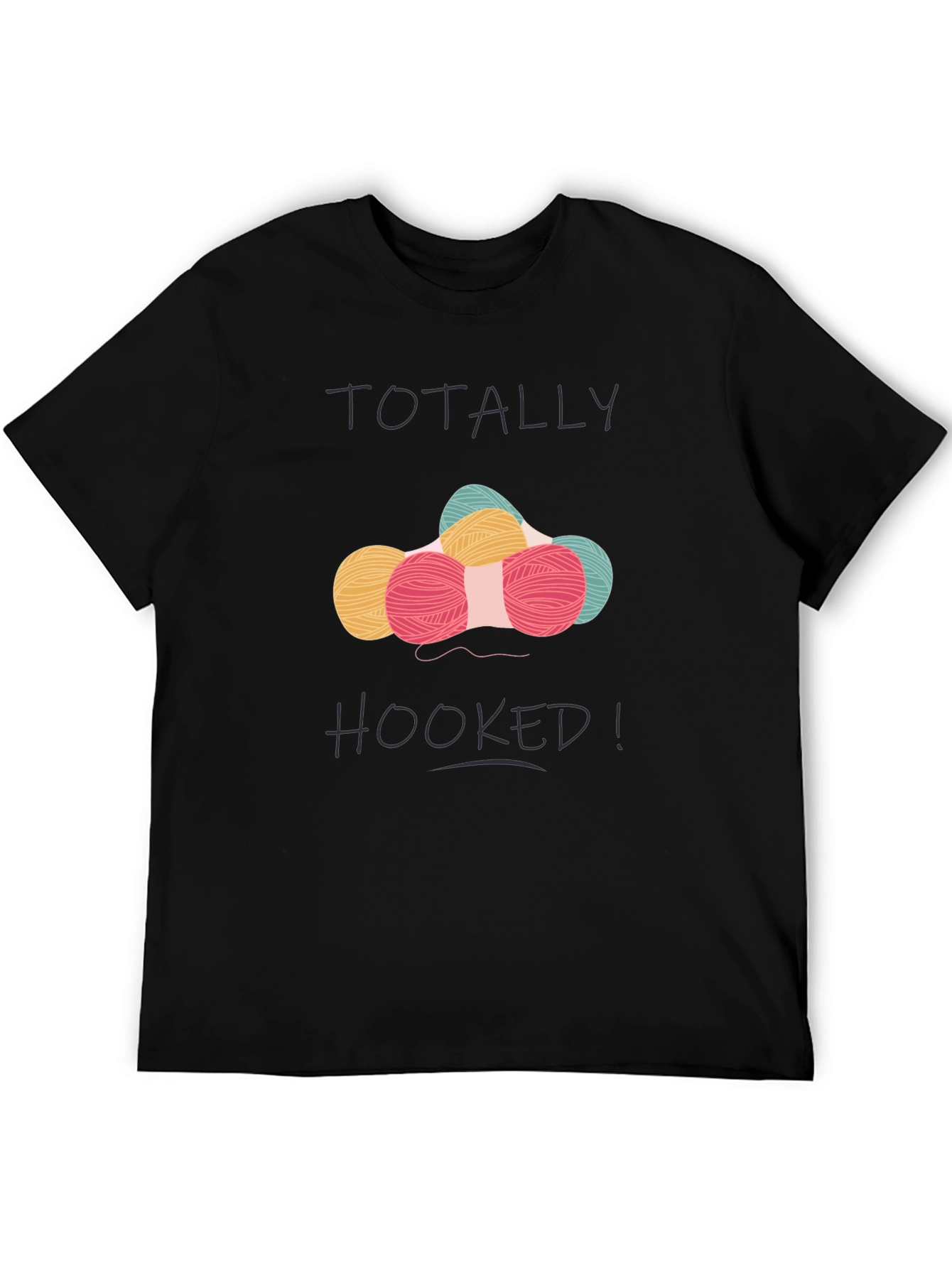 Black Totally Hooked! Graphic Tee - Crochet Lover's T-Shirt view 5