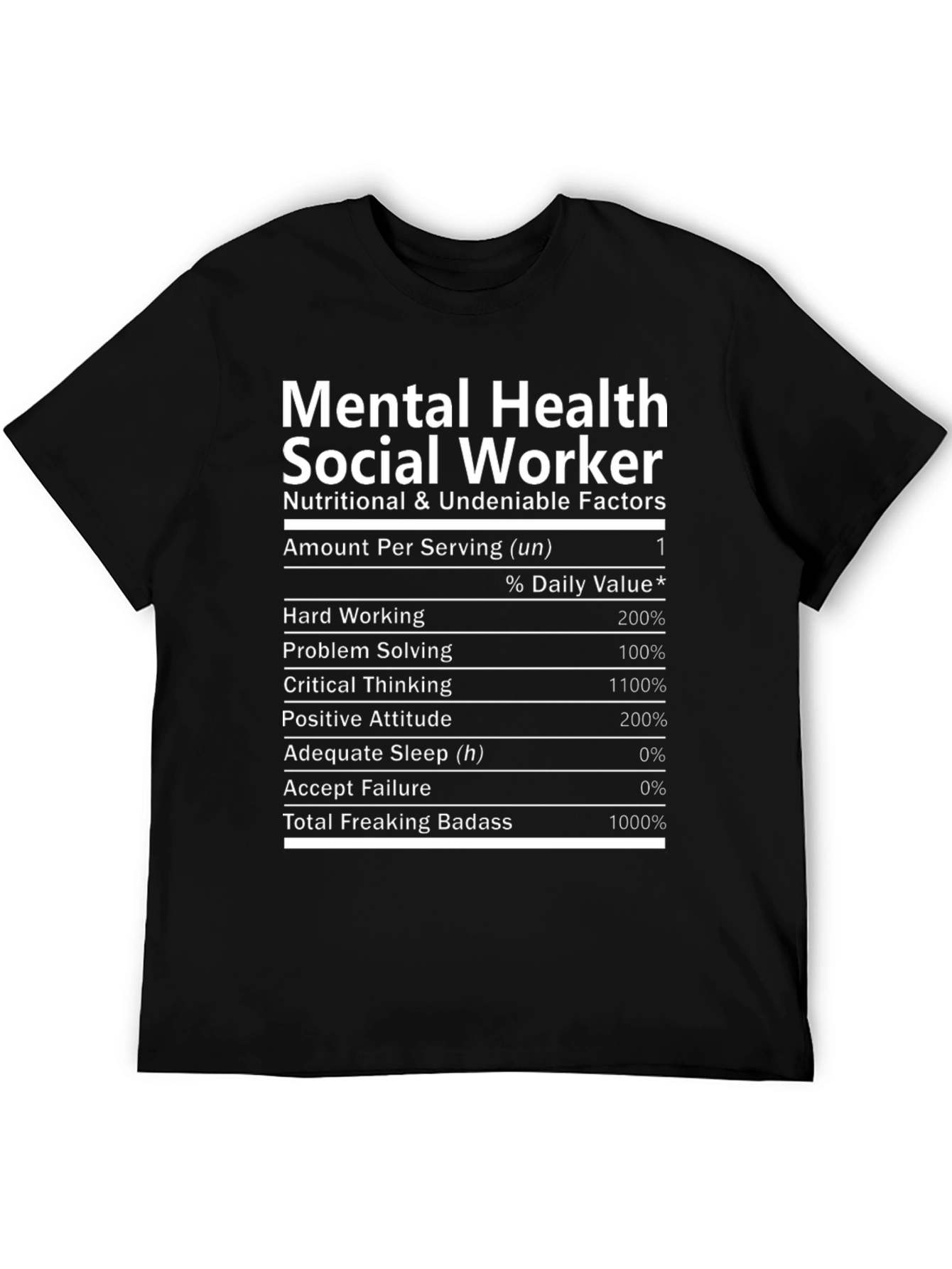 Black Mental Health Social Worker Nutrition T-Shirt view 5