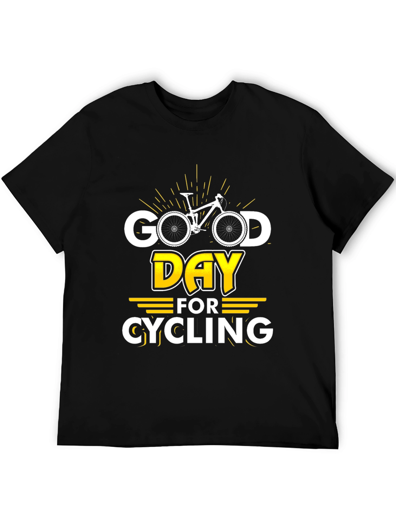 Black Good Day for Cycling Graphic T-Shirt view 5