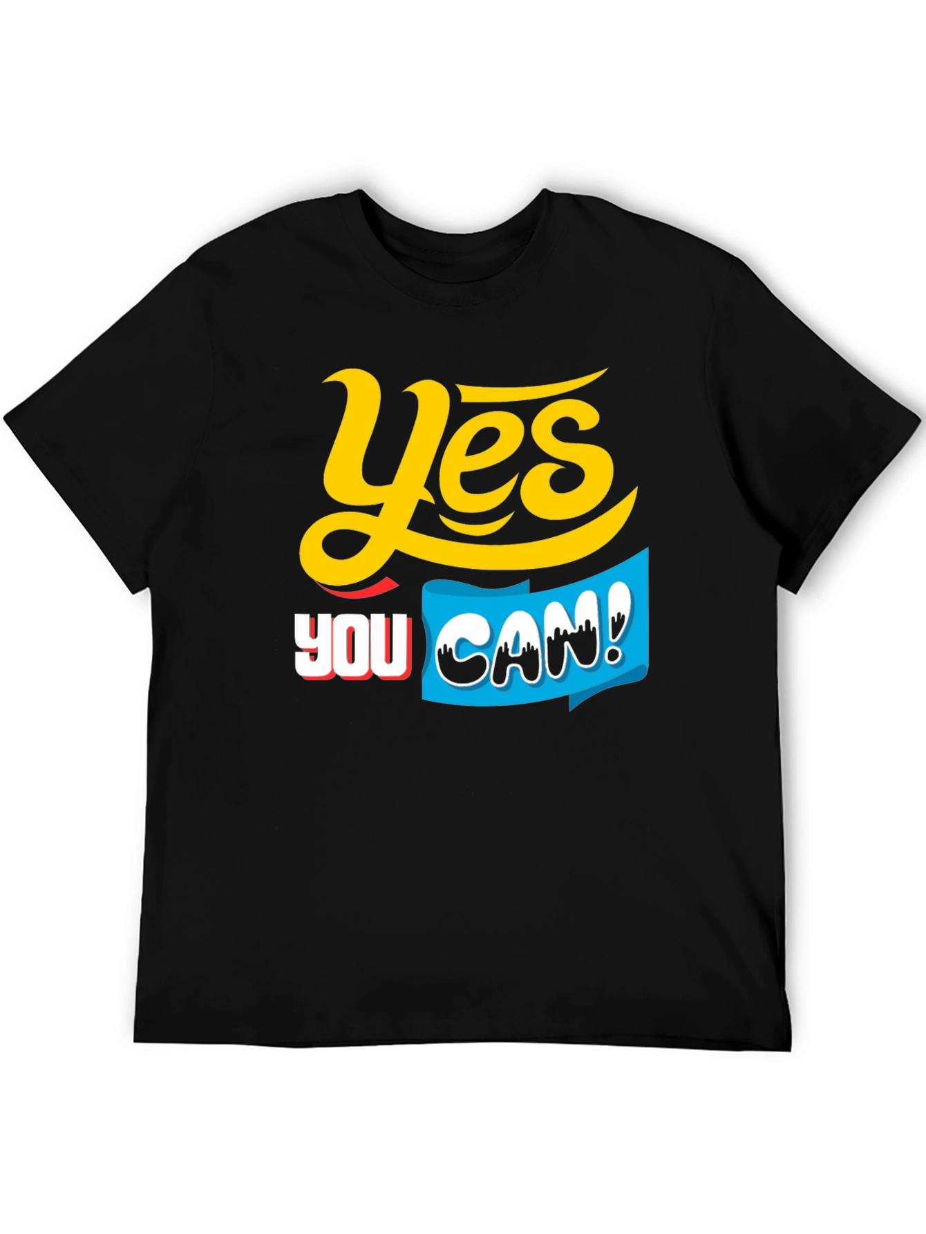 Black Yes You Can! Graphic T-Shirt view 5