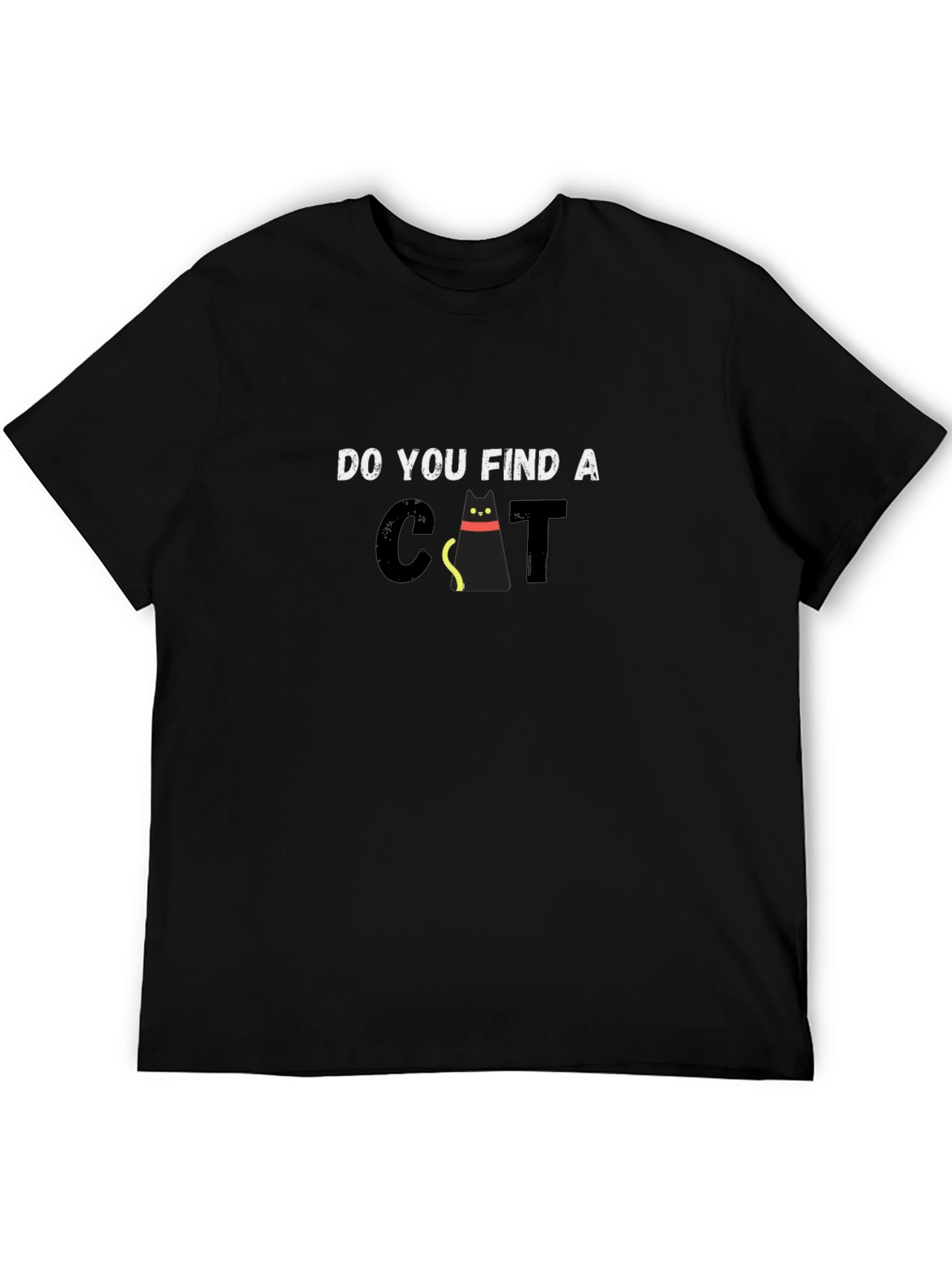 Black Do You Find a Cat Funny Graphic T-Shirt view 5