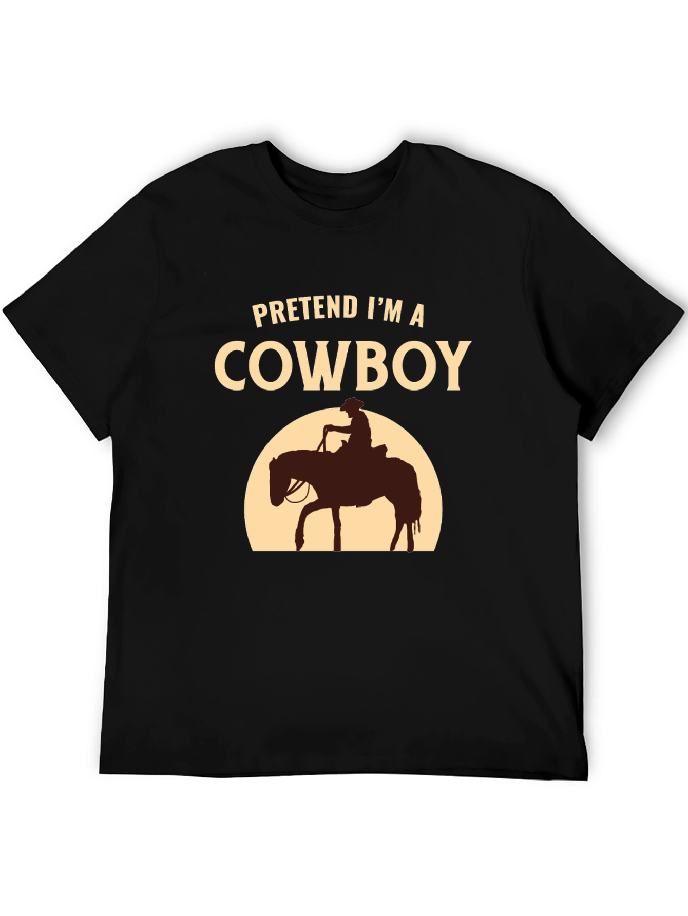 Black Pretend I'm a Cowboy T-Shirt - Funny Western Tee view 5