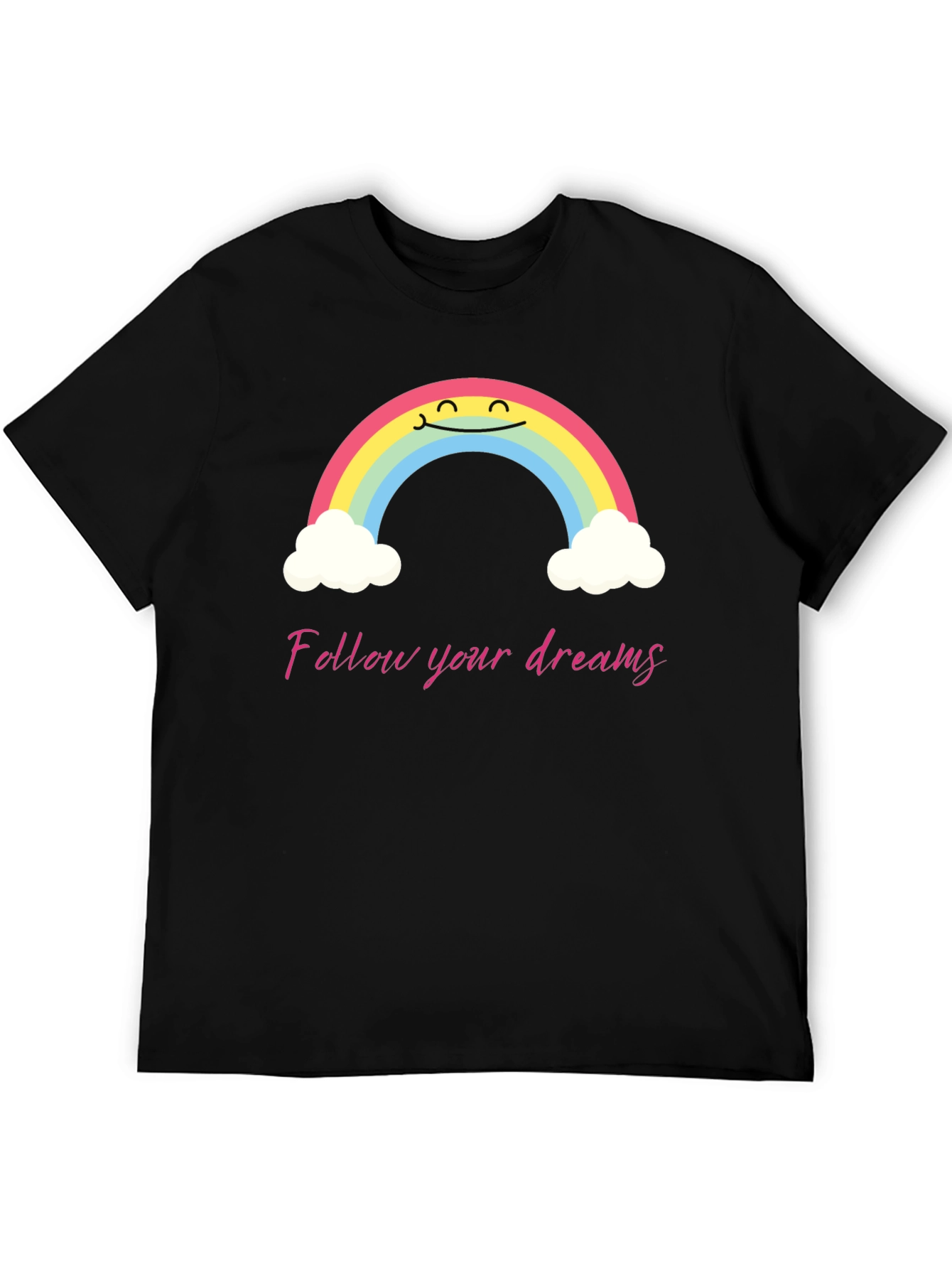 Black Rainbow Dreams Graphic Tee - Follow Your Dreams view 5