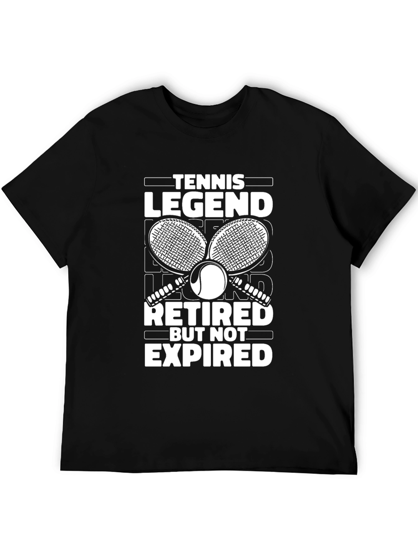 Black Tennis Legend Retired T-Shirt view 5