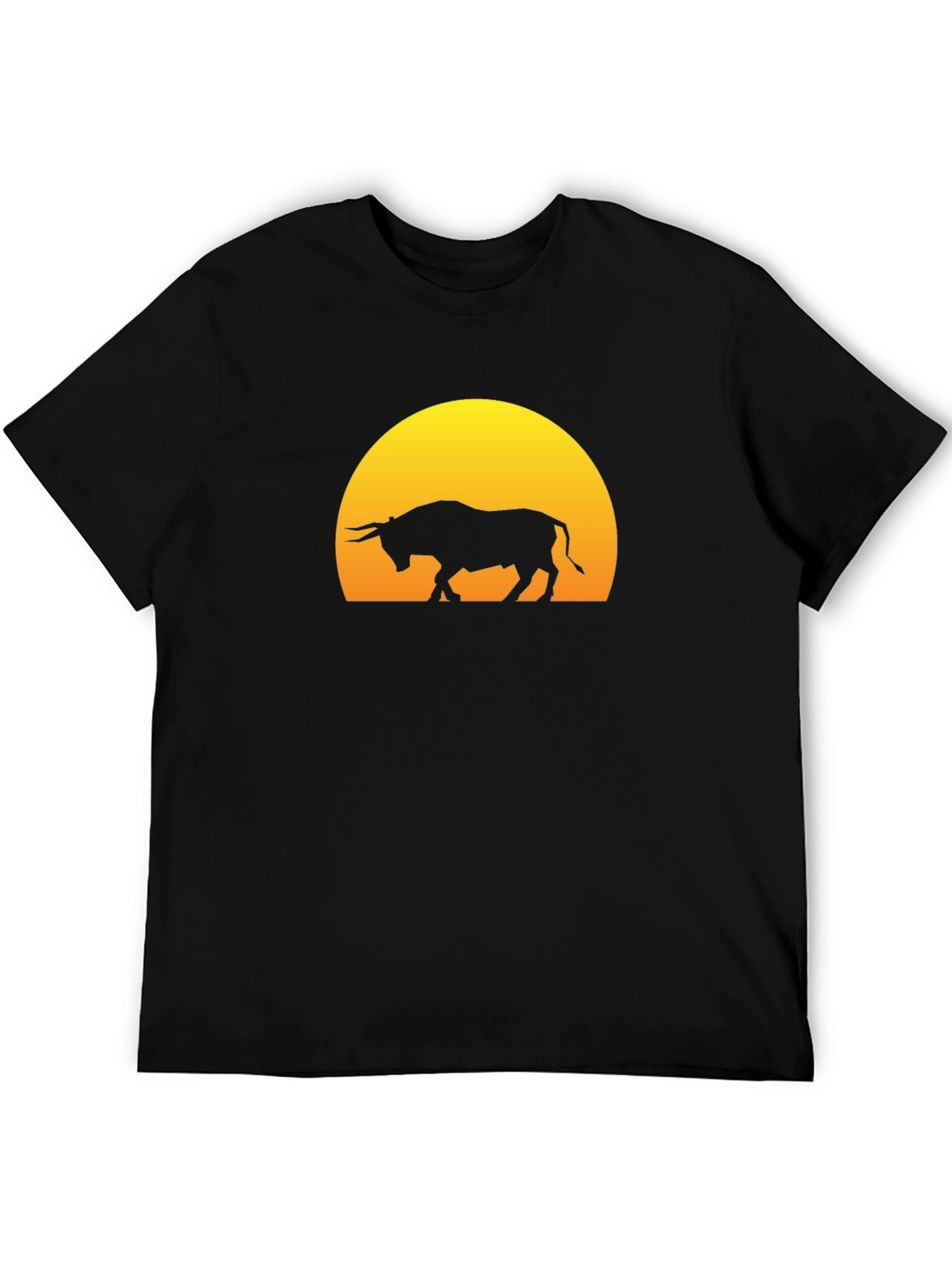 Black Bull Silhouette Graphic Tee - Black view 5