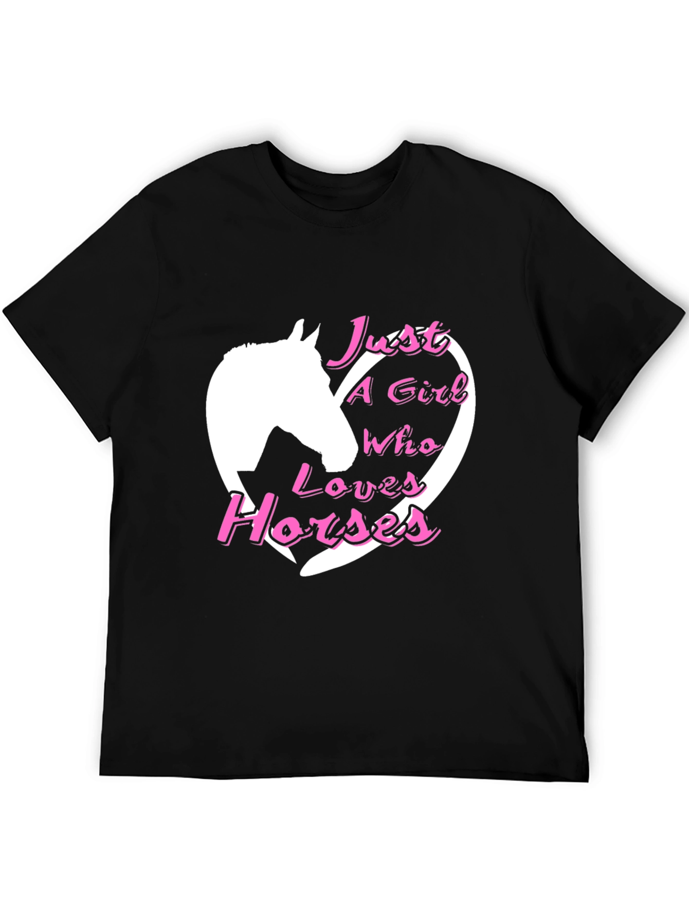 Black Just A Girl Who Loves Horses Black T-Shirt view 5