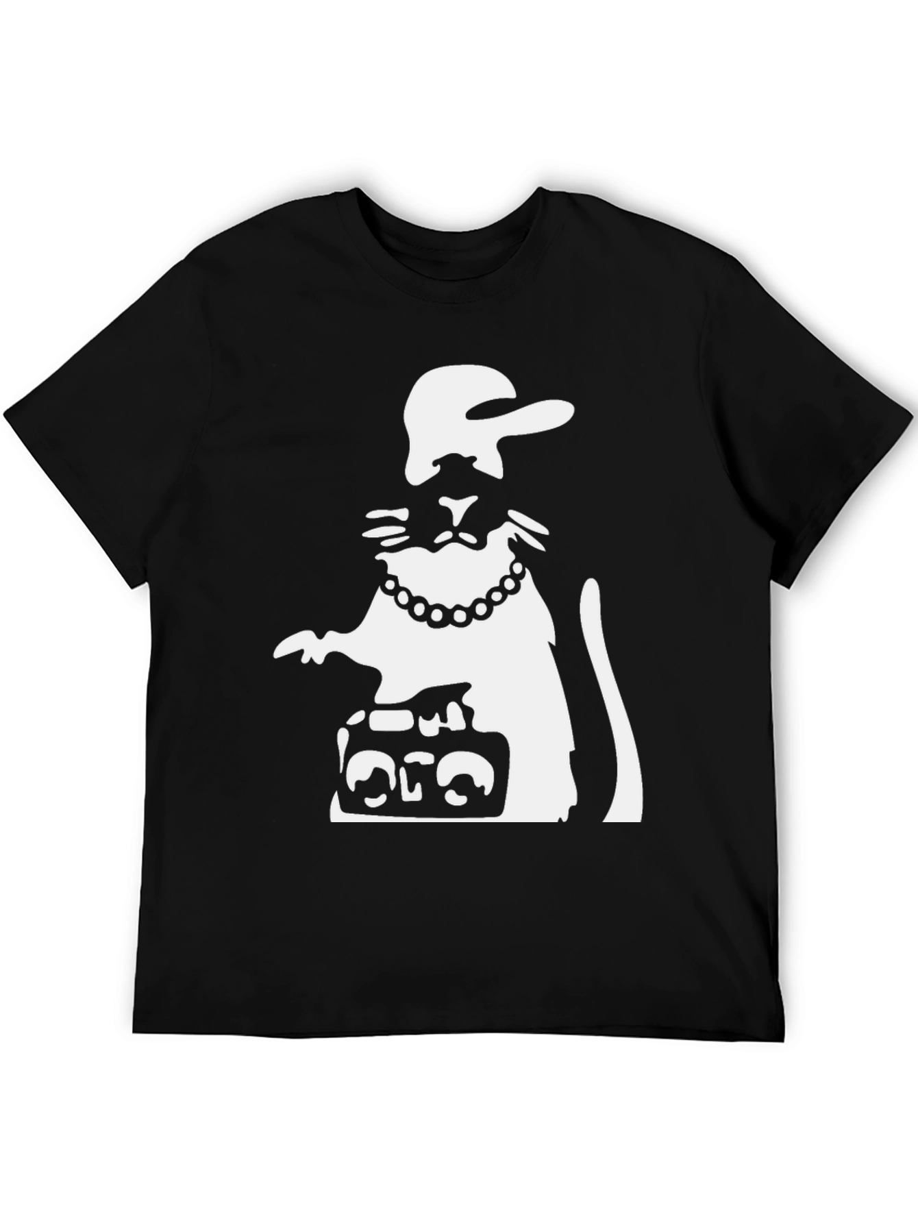 Black Rat Boombox Graphic Tee - Streetwear Cool view 5