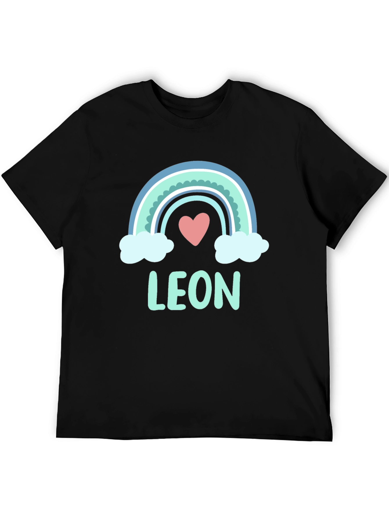 Black Cute Rainbow Leon T-Shirt - Custom Name Tee view 5