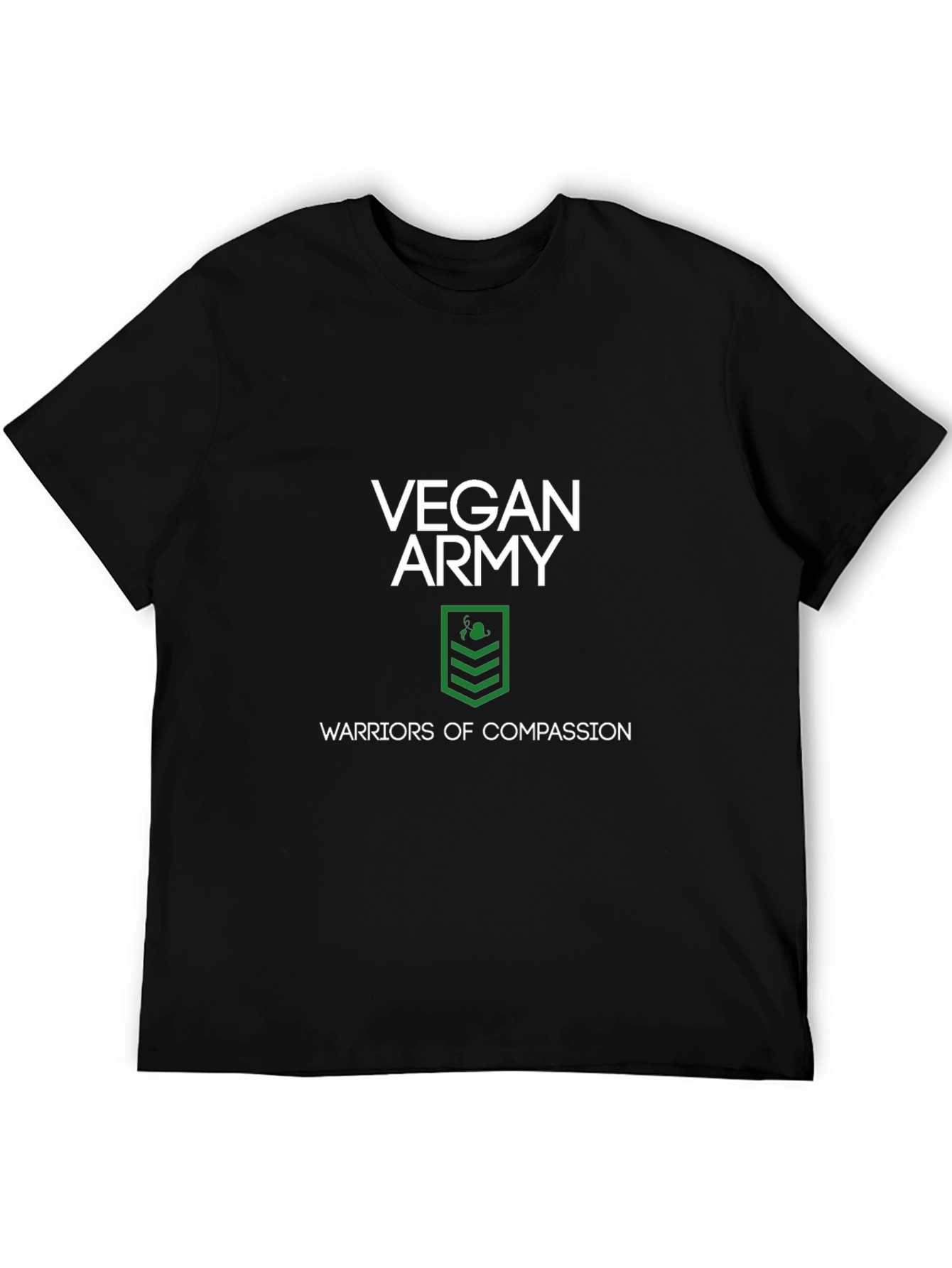 Black Vegan Army T-Shirt: Warriors of Compassion view 5