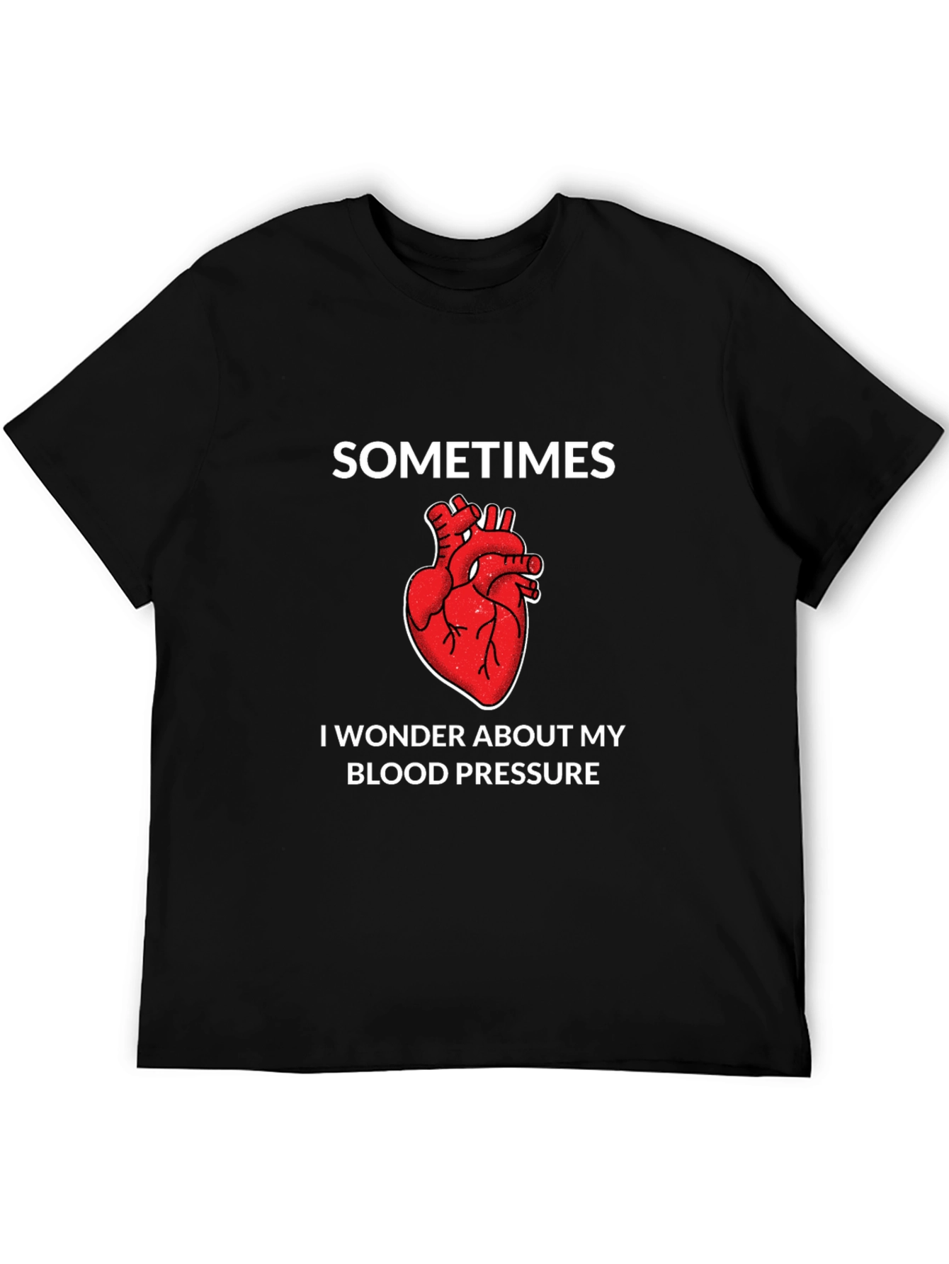 Black Funny Blood Pressure Heart T-Shirt view 5