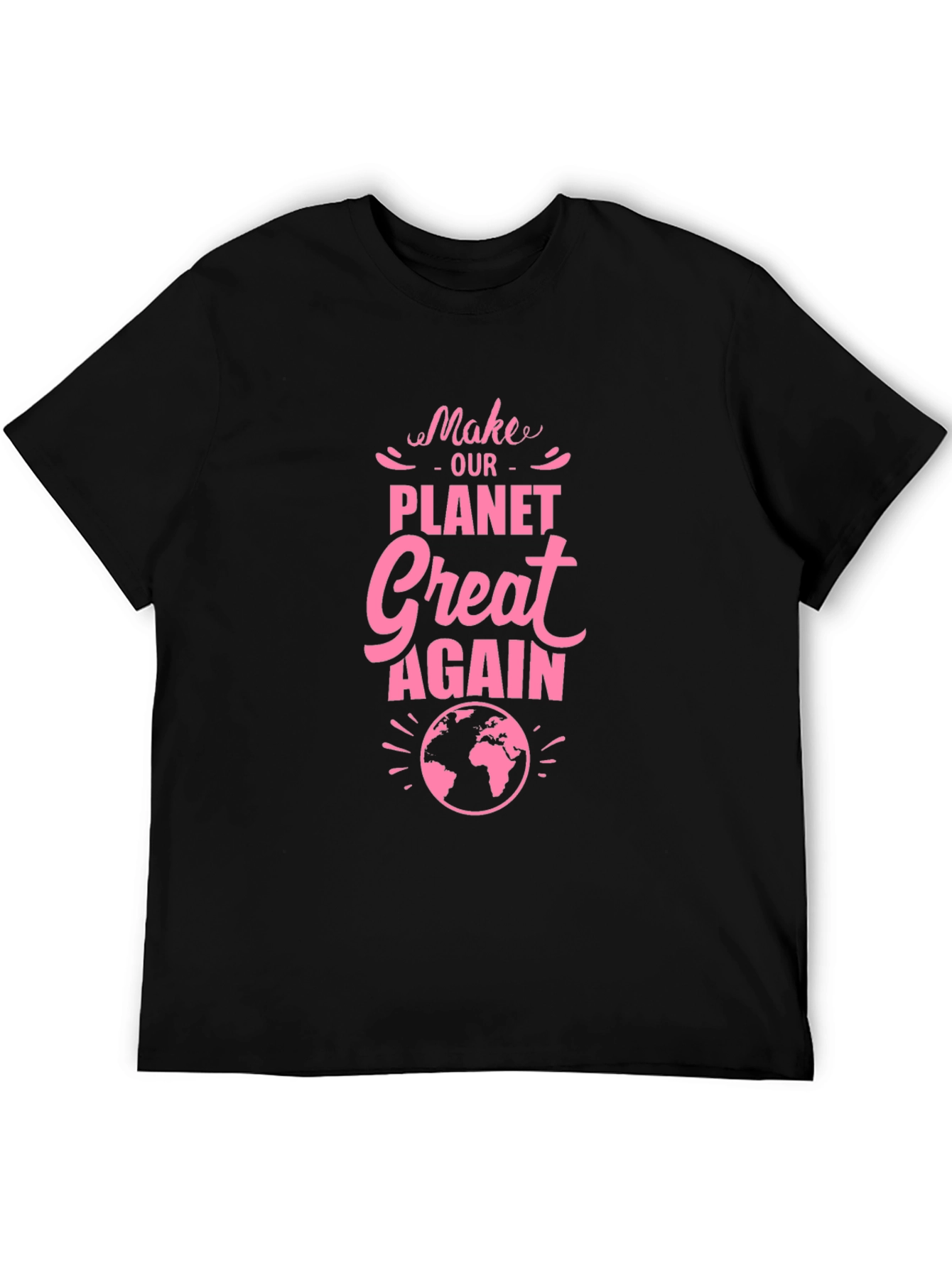 Black Make Our Planet Great Again Graphic Tee view 5