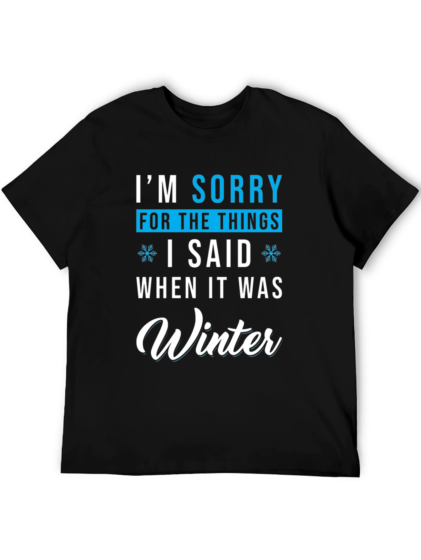 Black Funny Winter Apology T-Shirt - I'm Sorry Graphic Tee view 5