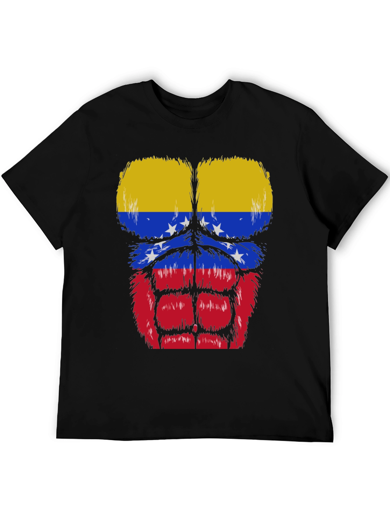 Black Venezuela Flag Muscle Graphic T-Shirt view 5
