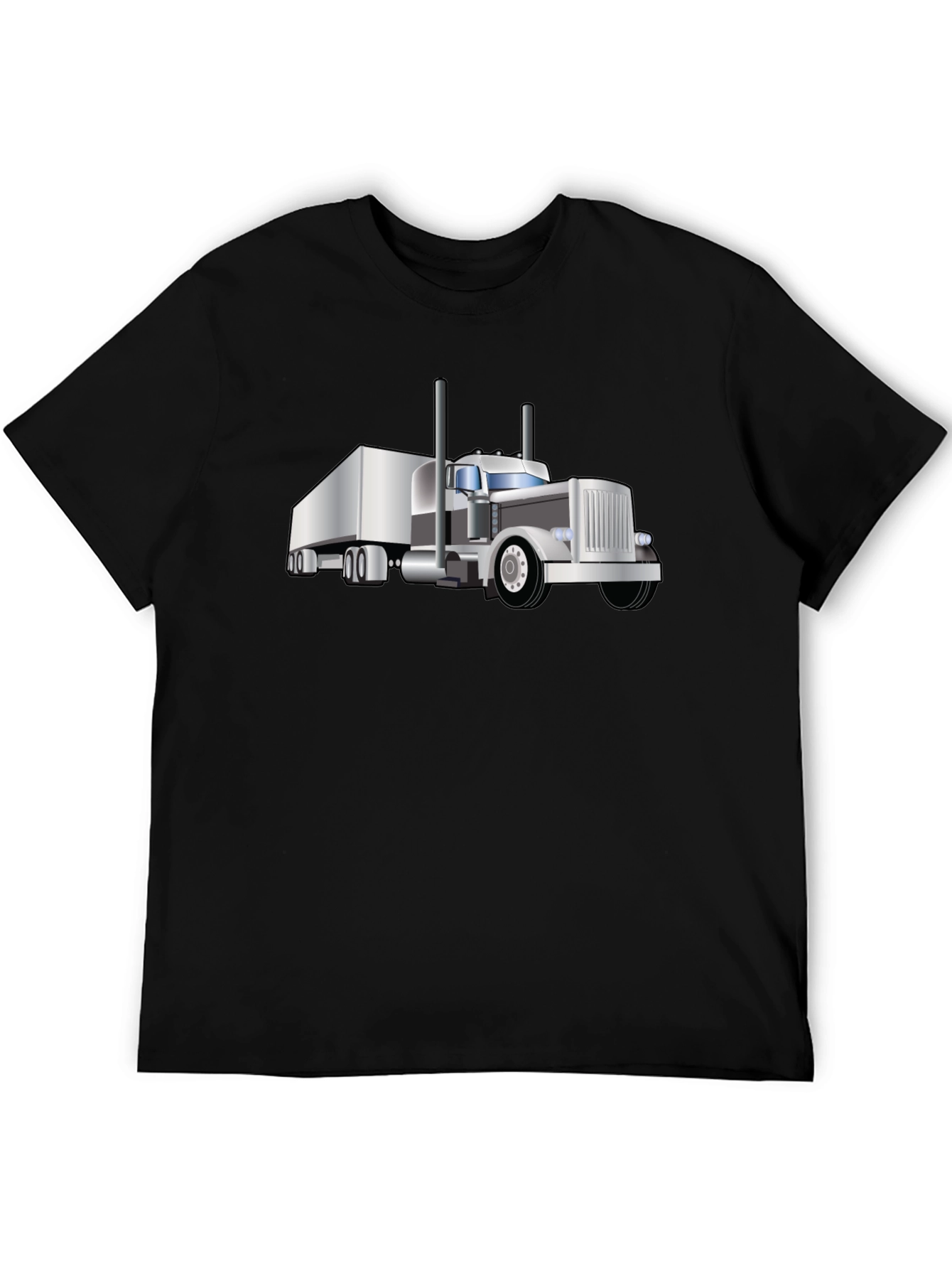 Black Truck Graphic Tee - Black Crew Neck T-Shirt view 5