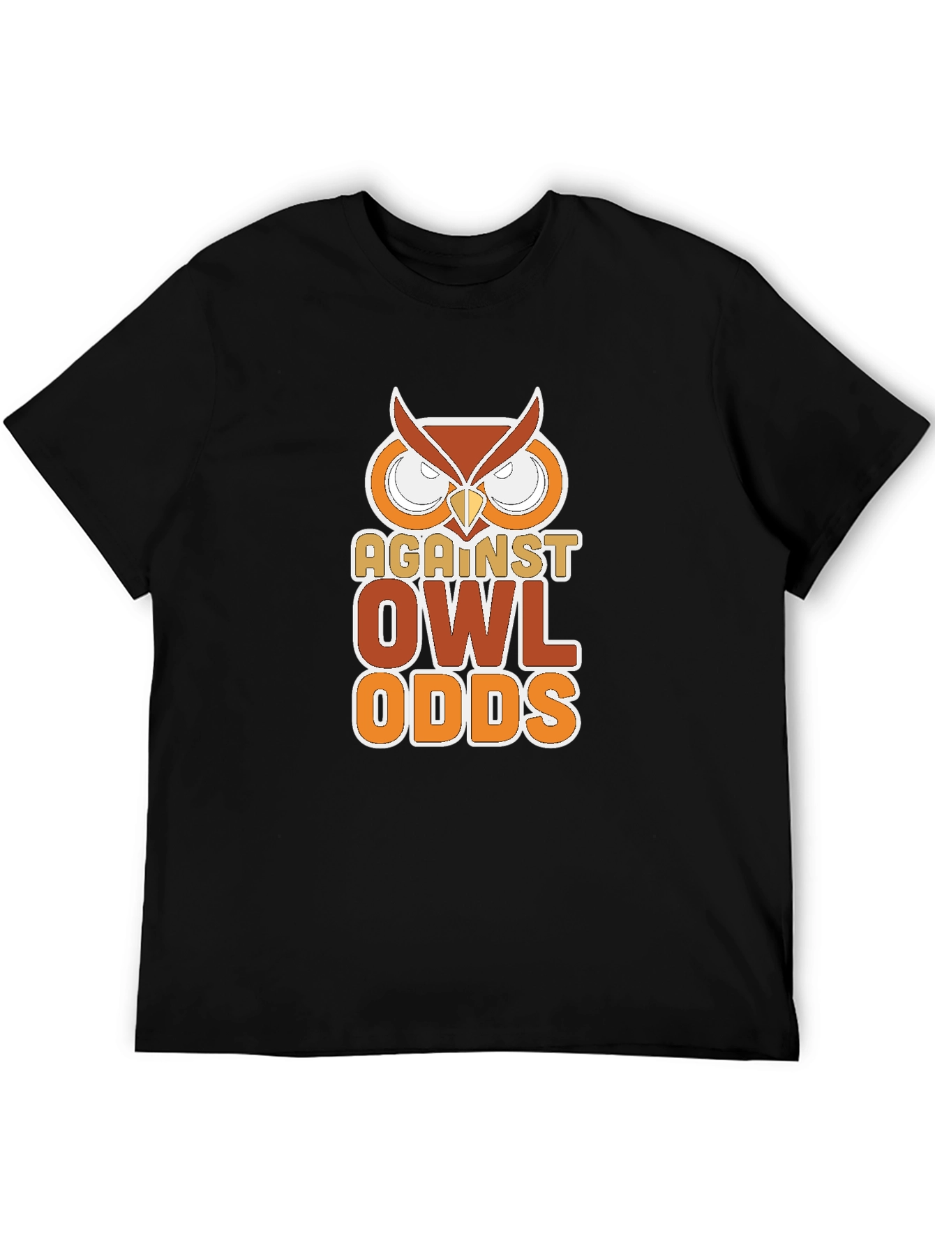 Black Against Owl Odds Graphic T-Shirt - Black view 5