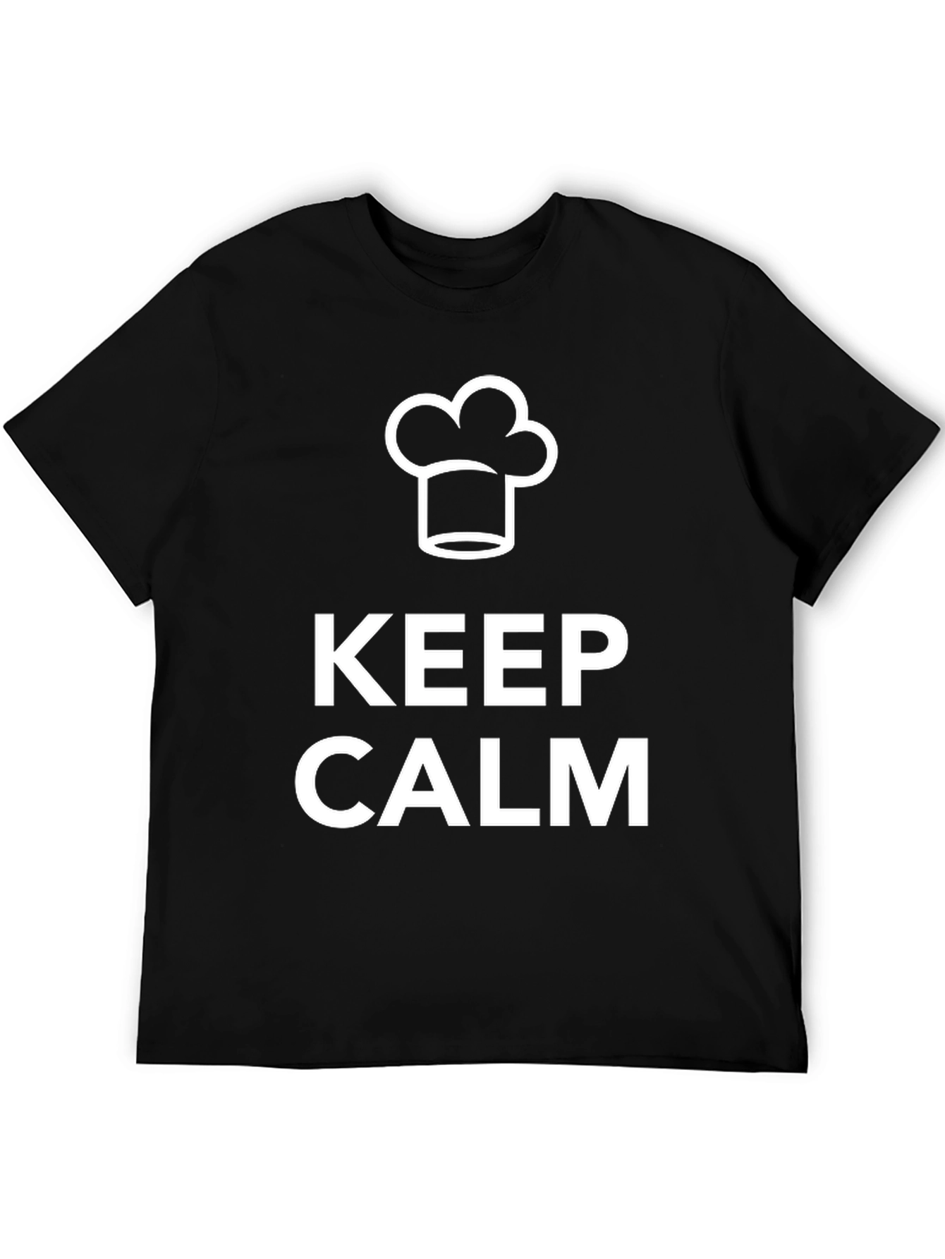Black Keep Calm Chef T-Shirt - Black, Cotton Comfort view 5