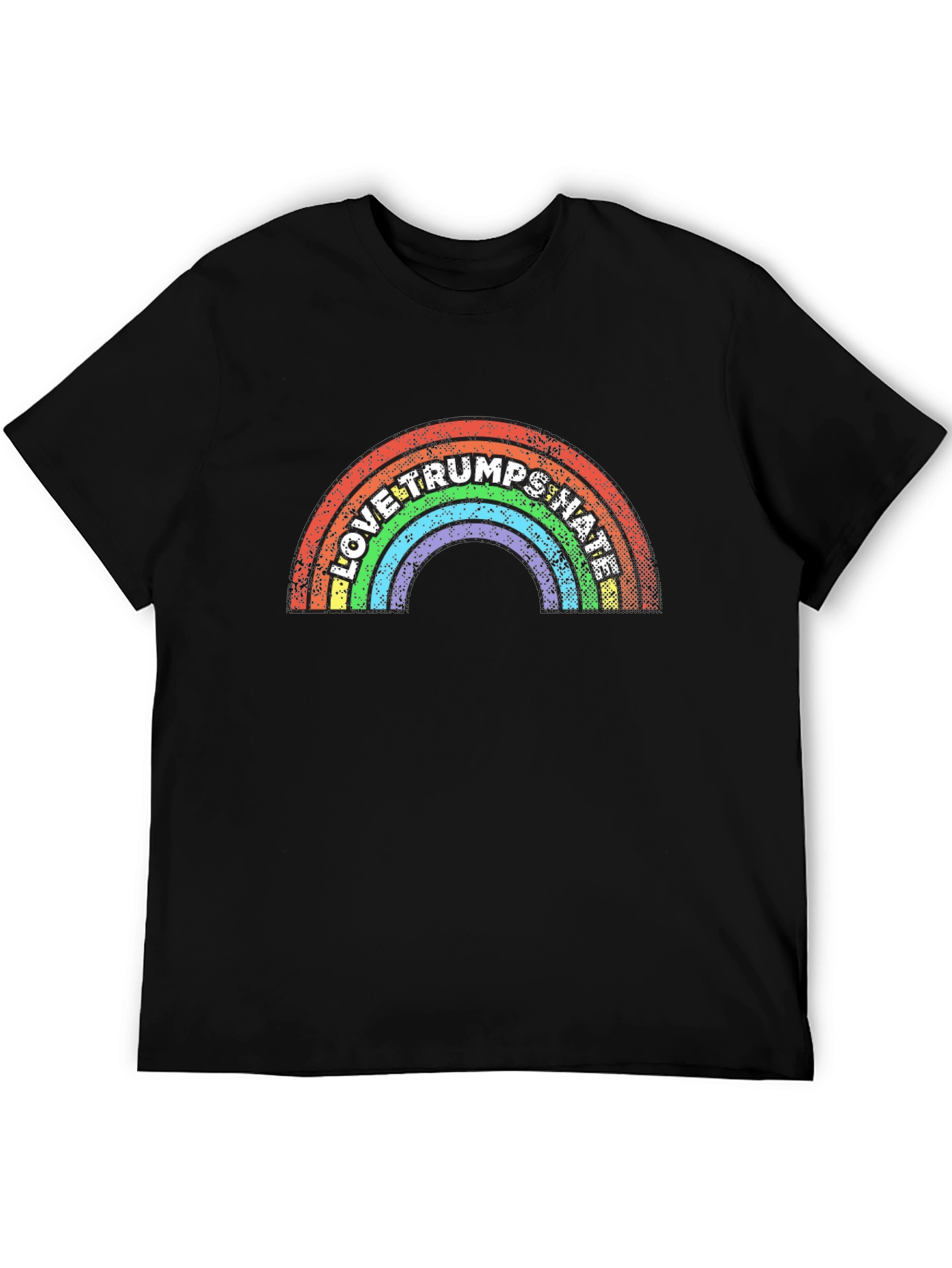 Black Love Trumps Hate Rainbow Graphic T-Shirt view 5