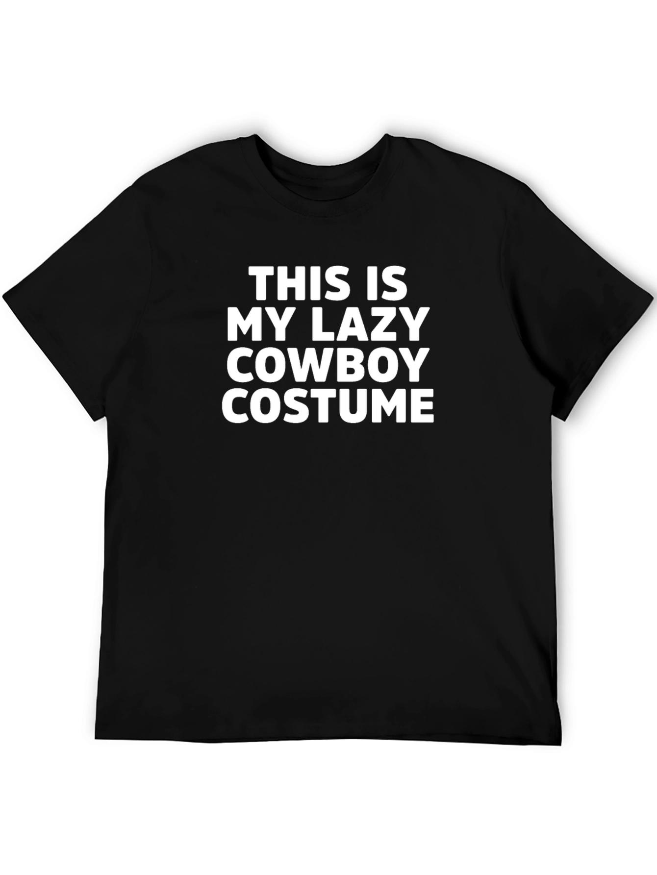 Black Lazy Cowboy Costume T-Shirt - Funny Halloween Tee view 5