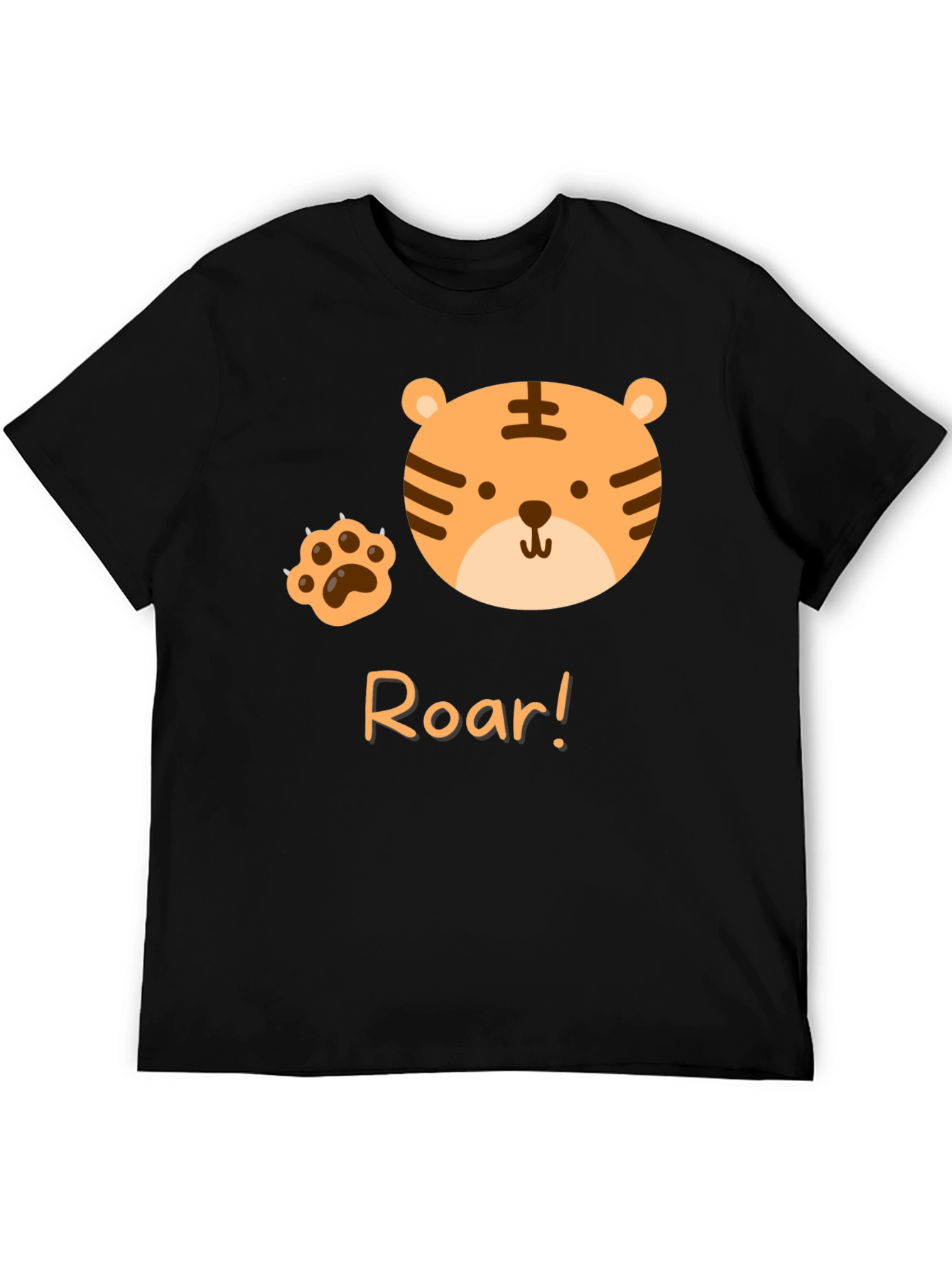 Black Roar Tiger Graphic Tee - Cute Black T-Shirt view 5