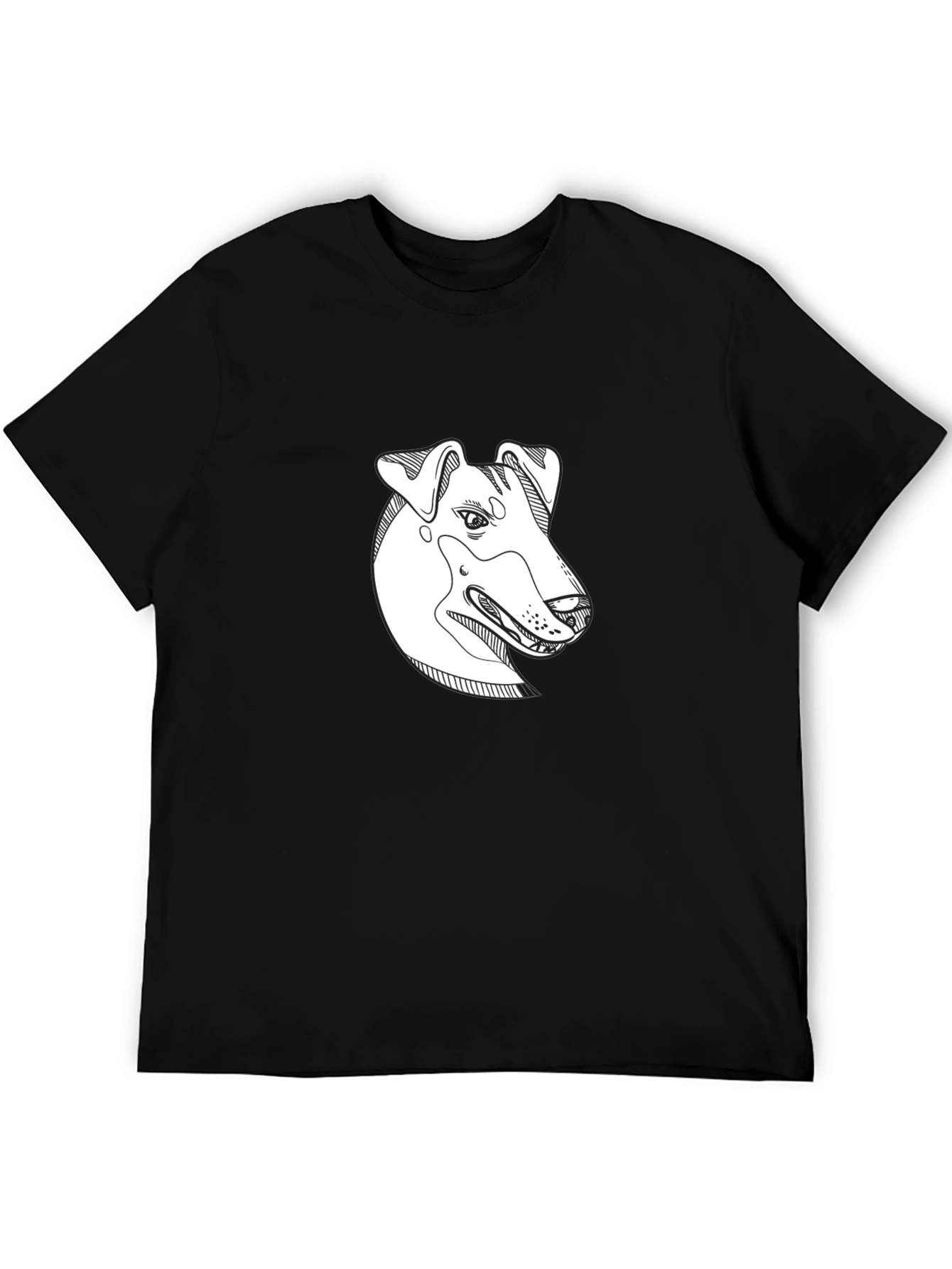 Dog Sketch Black T-Shirt - 5
