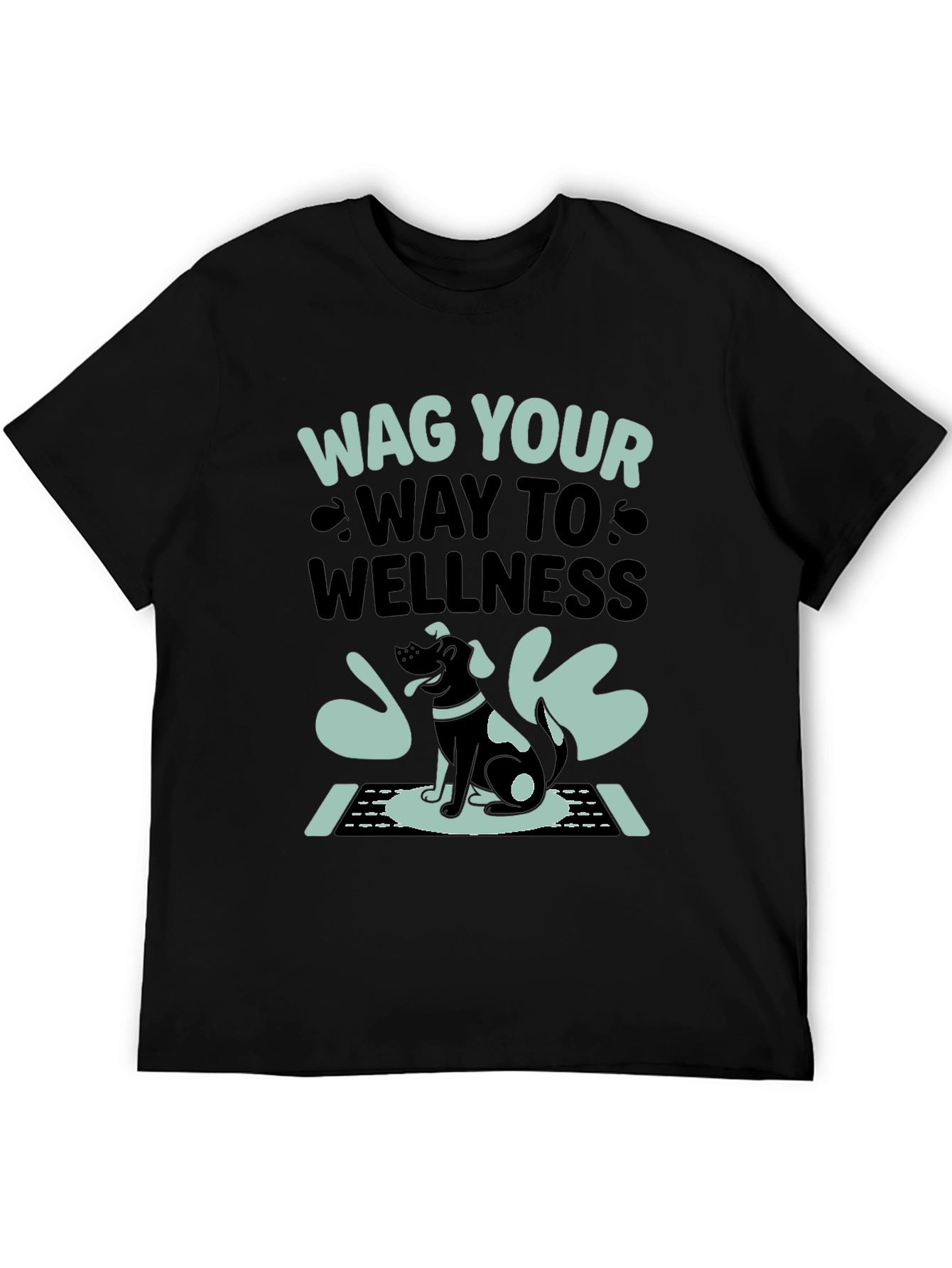 Black Wag Your Way to Wellness T-Shirt - Black view 5