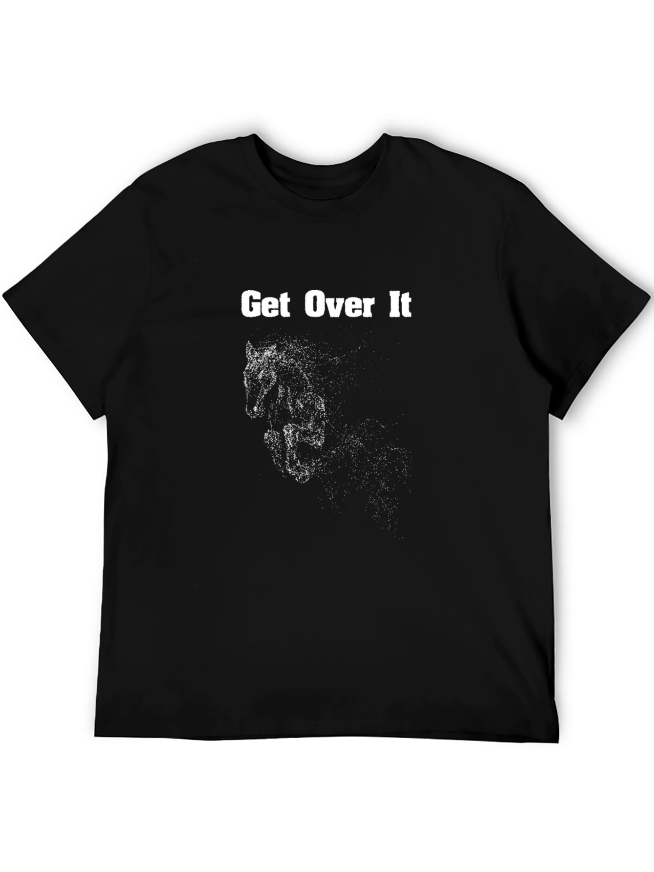 Black Get Over It Horse Graphic Black T-Shirt view 5