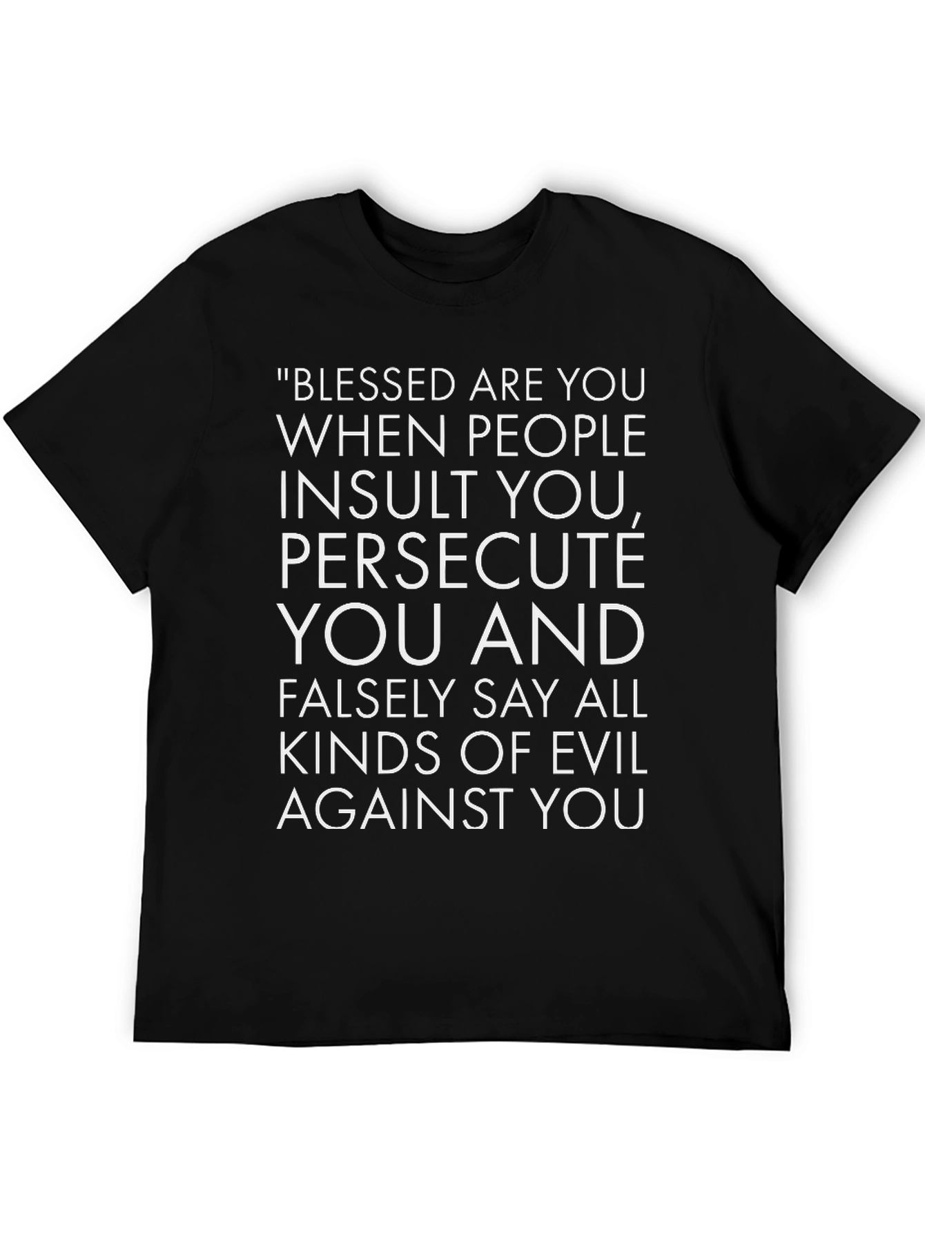 Black Blessed Quote Graphic Tee - Black view 5