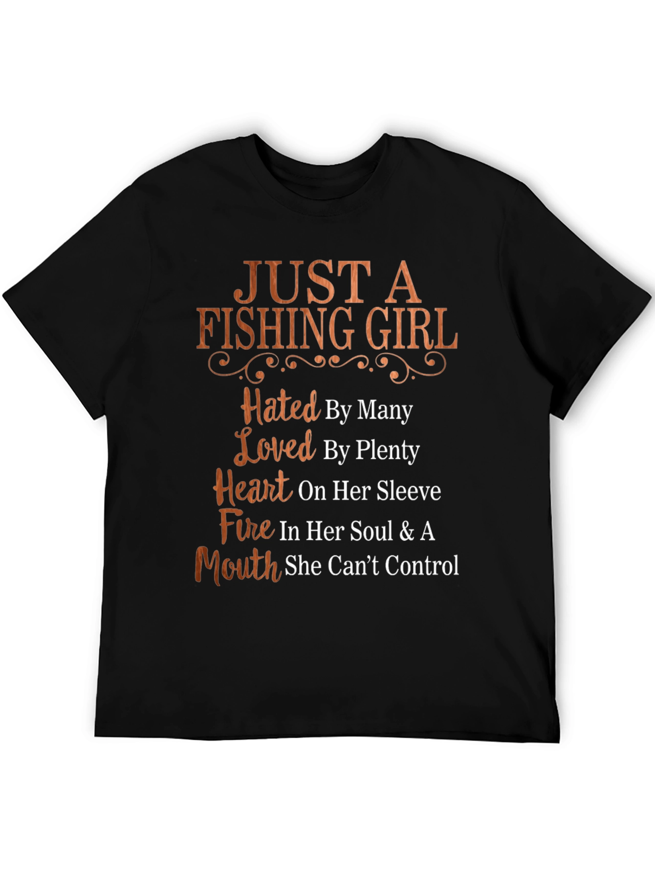 Black Fishing Girl T-Shirt - Hated by Many, Loved by Plenty view 5