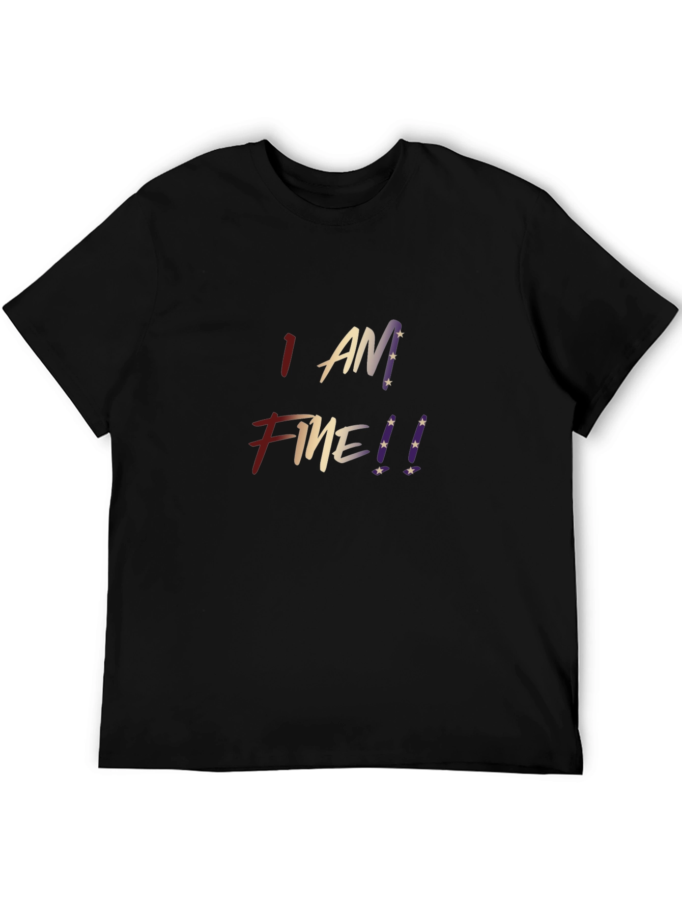 Black I am Fine! Men's Graphic Tee - Casual Style view 5