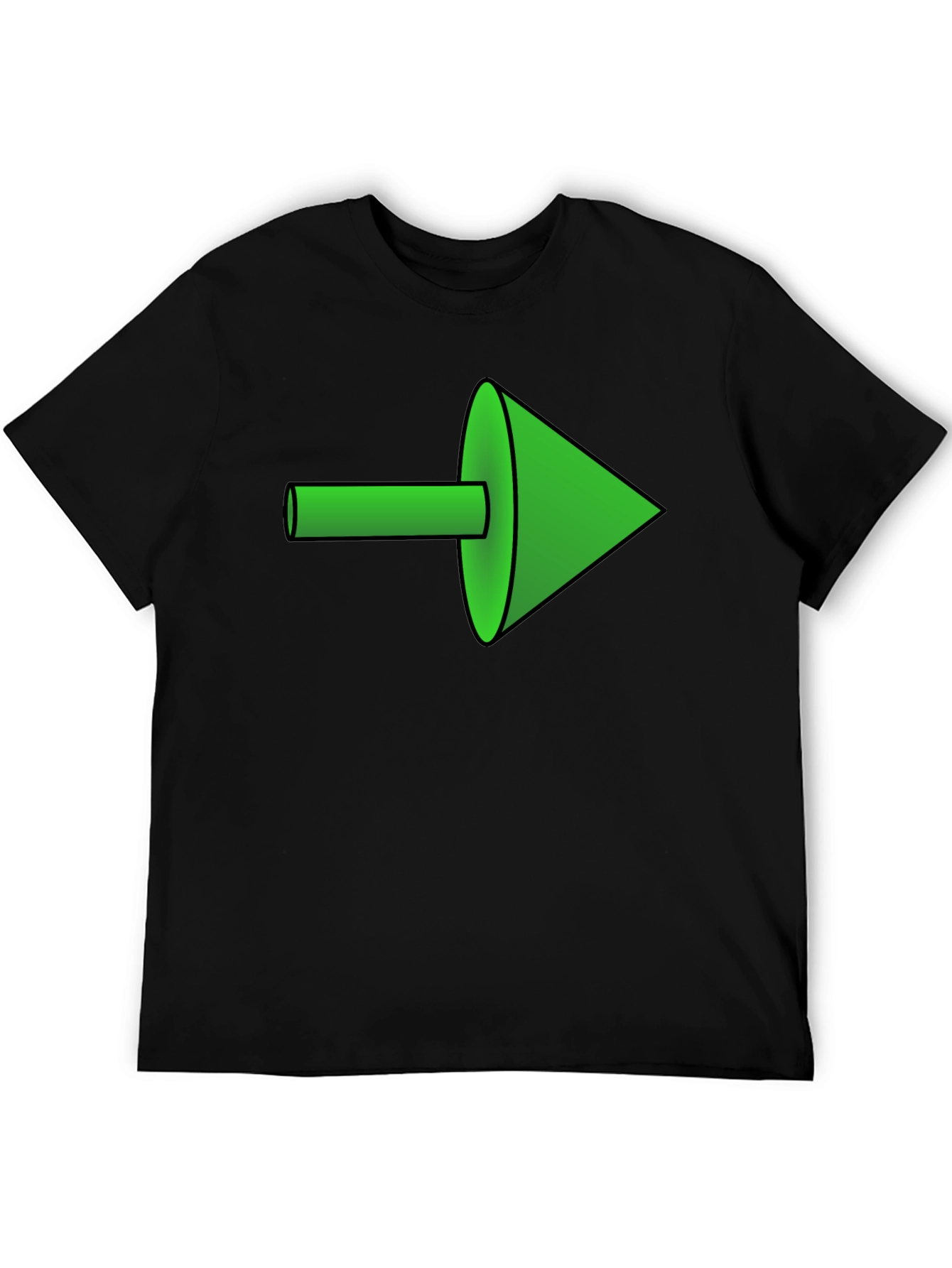 Black Green Arrow Graphic Black Tee view 5