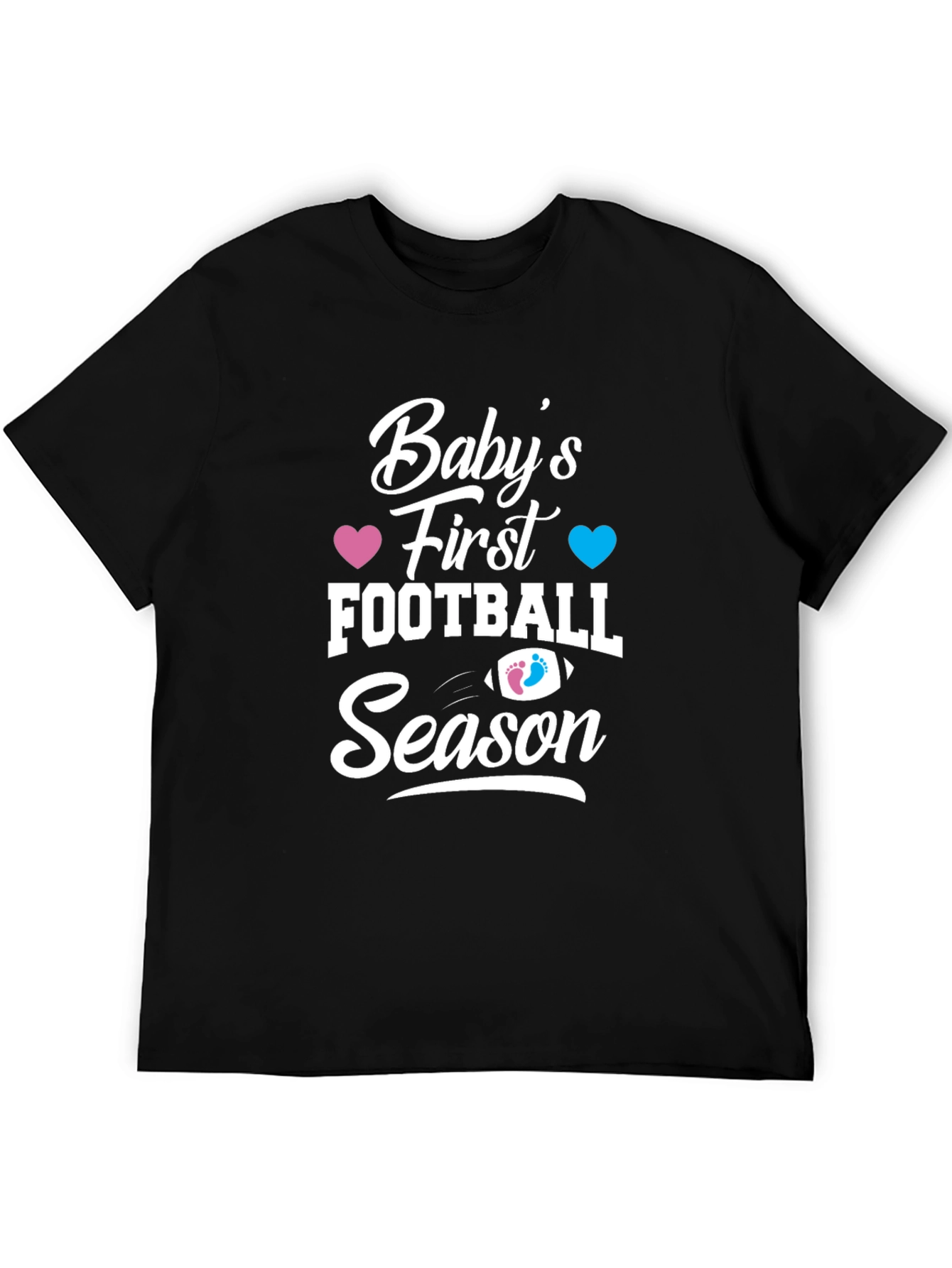 Black Baby's First Football Season Gender Reveal T-Shirt view 5