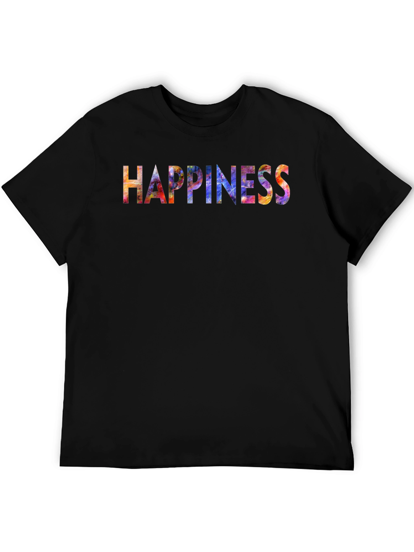 Black Happiness Graphic T-Shirt - Men's Black Tee view 5