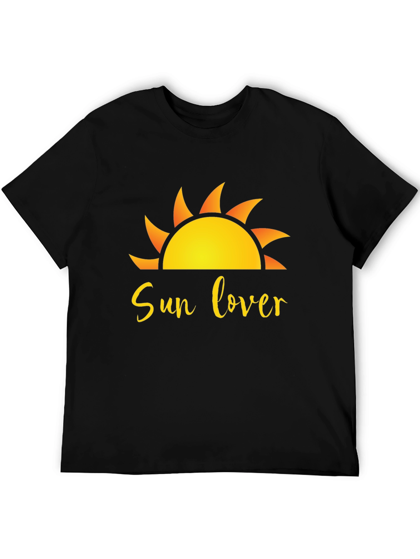 Black Sun Lover Graphic Black T-Shirt view 5