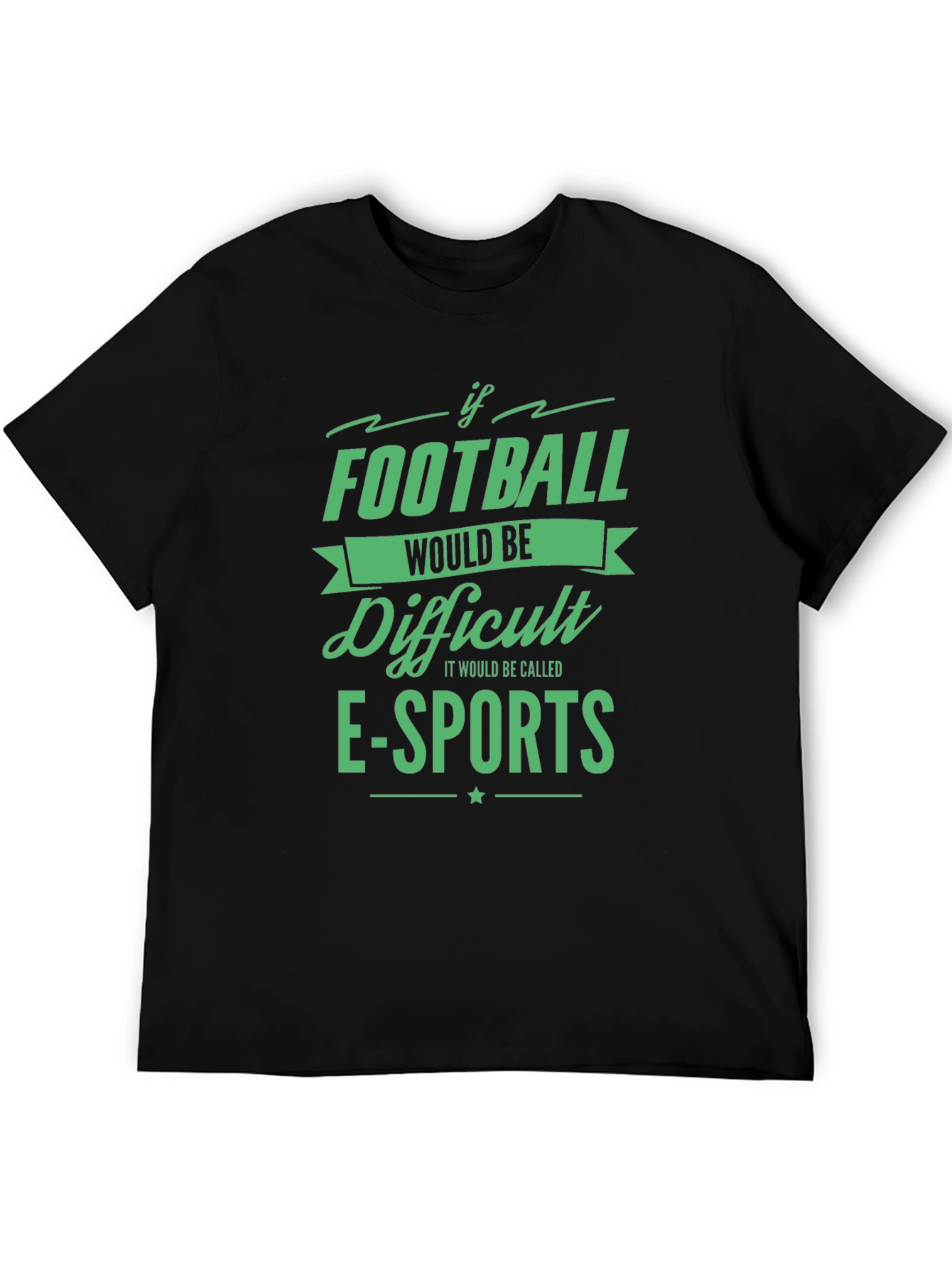 Black Football vs Esports Black Graphic Tee view 5