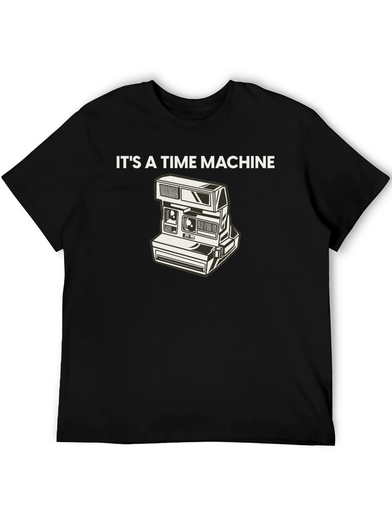 Black Retro Camera Time Machine Graphic Tee - Black view 5