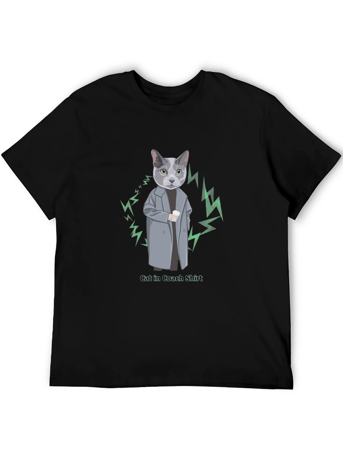 Black Cool Cat in Coach T-Shirt view 5