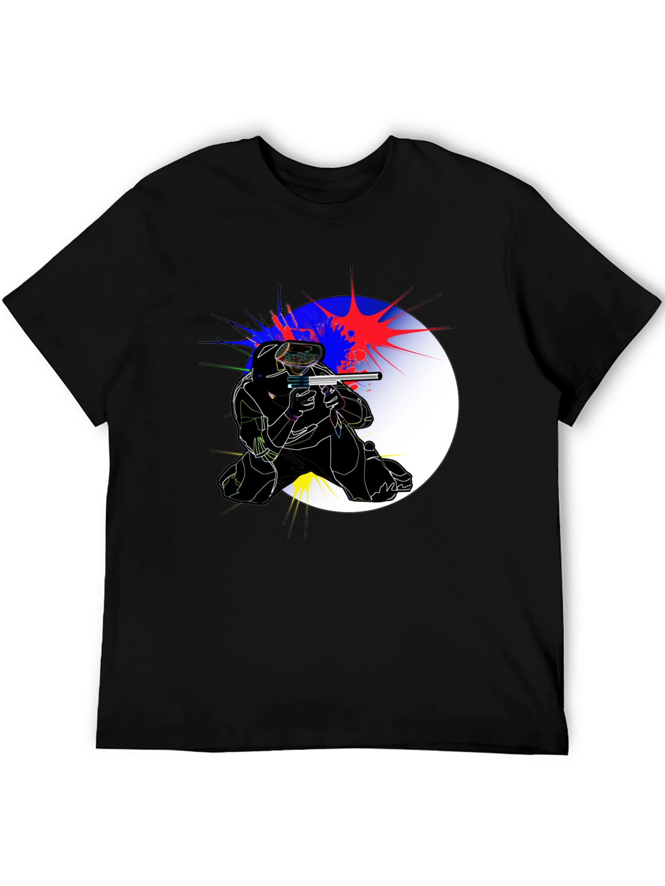 Black Paintball Player Graphic Tee - Action Ready! view 5