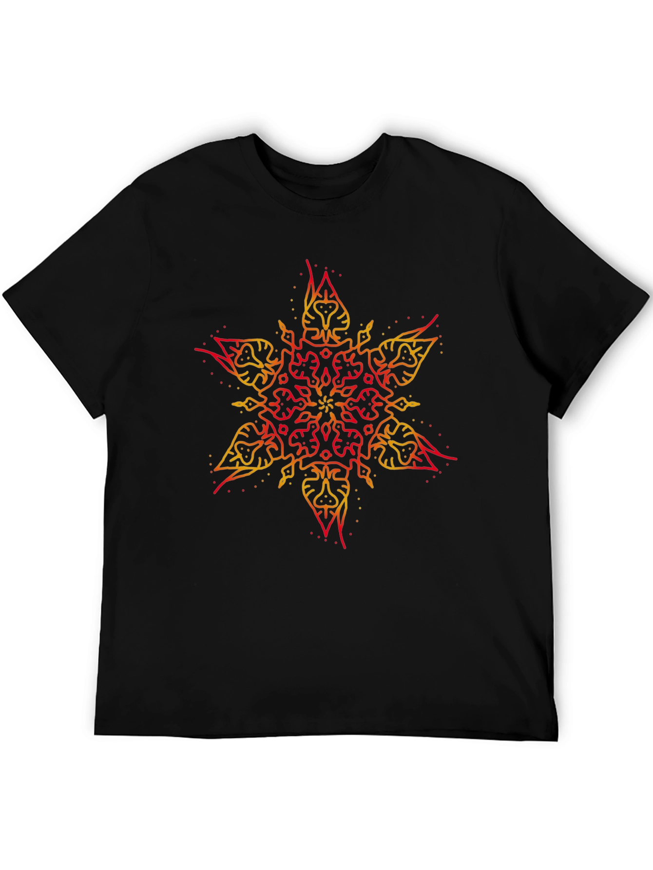 Black Tribal Star Graphic Black T-Shirt view 5