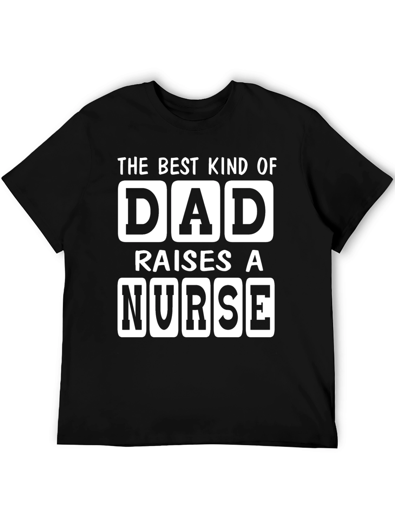 Black Best Dad Raises A Nurse T-Shirt view 5