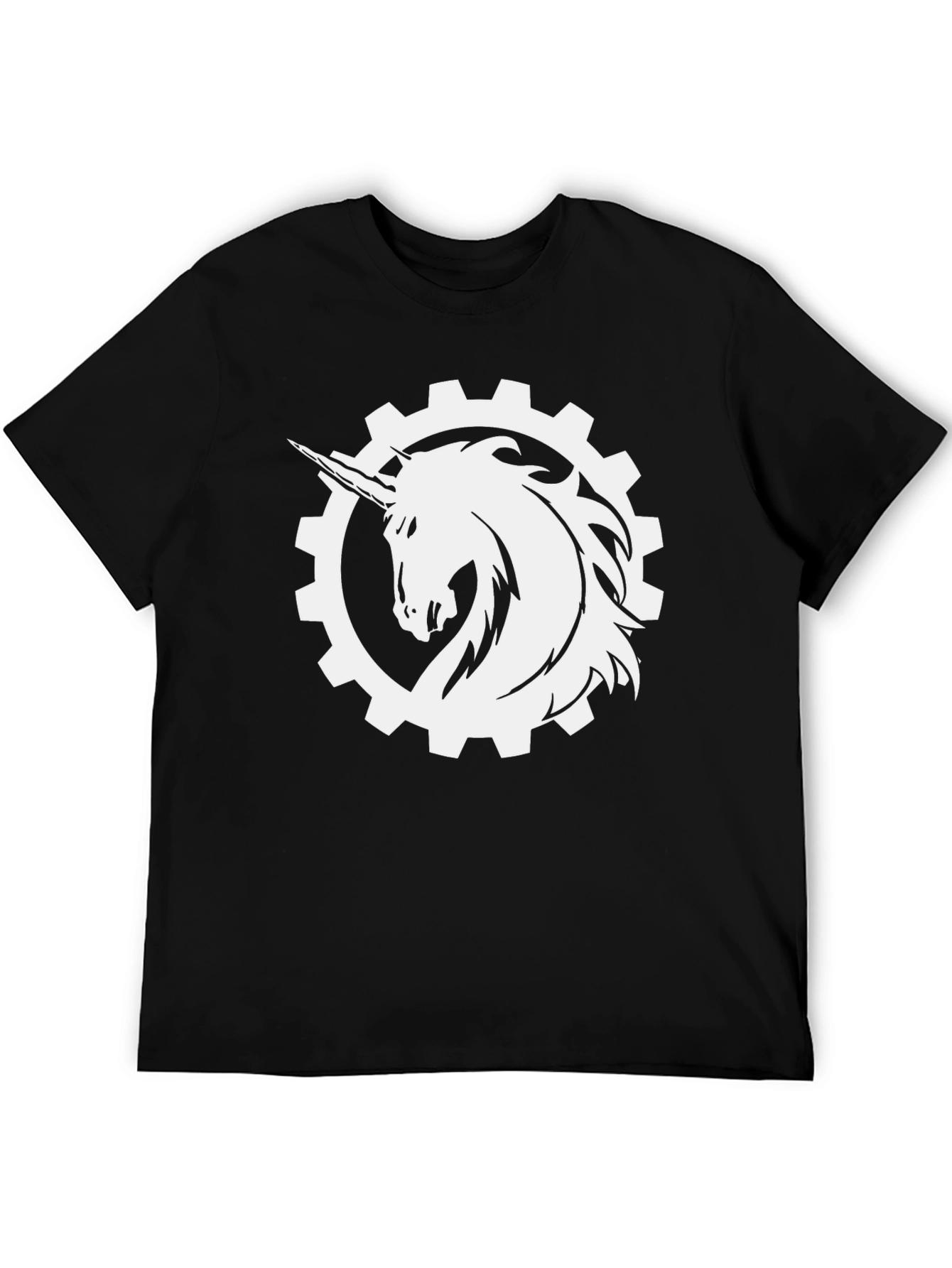 Black Unicorn Gear Graphic Tee - Black Cotton Casual Shirt view 5
