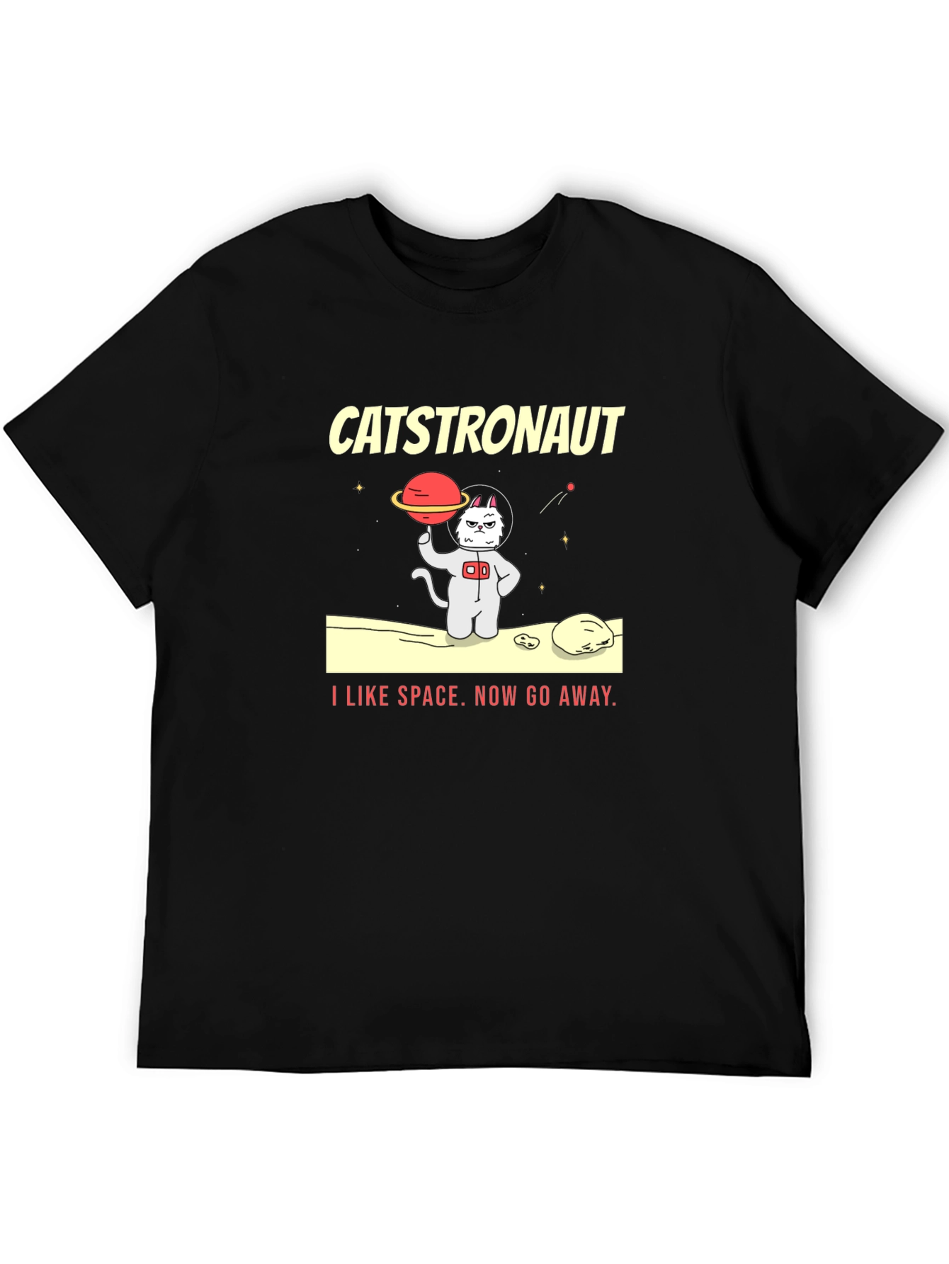 Black Catstronaut Graphic T-Shirt - I Like Space view 5