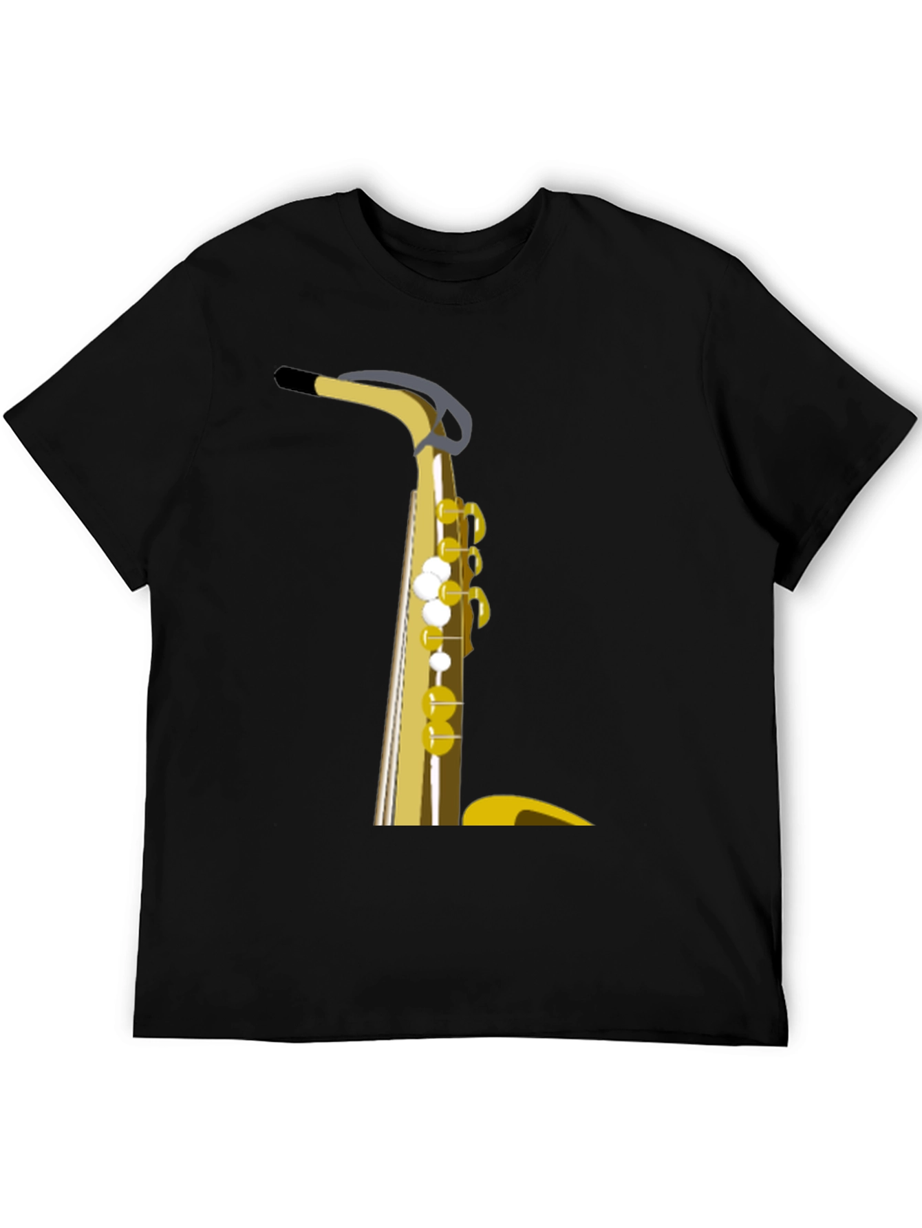 Black Saxophone Graphic Tee - Musician's Black T-Shirt view 5