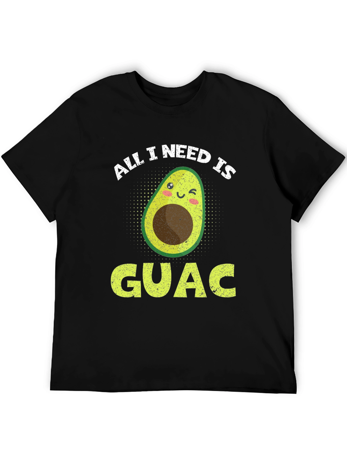 Black All I Need is Guac Funny Avocado Graphic T-Shirt view 5