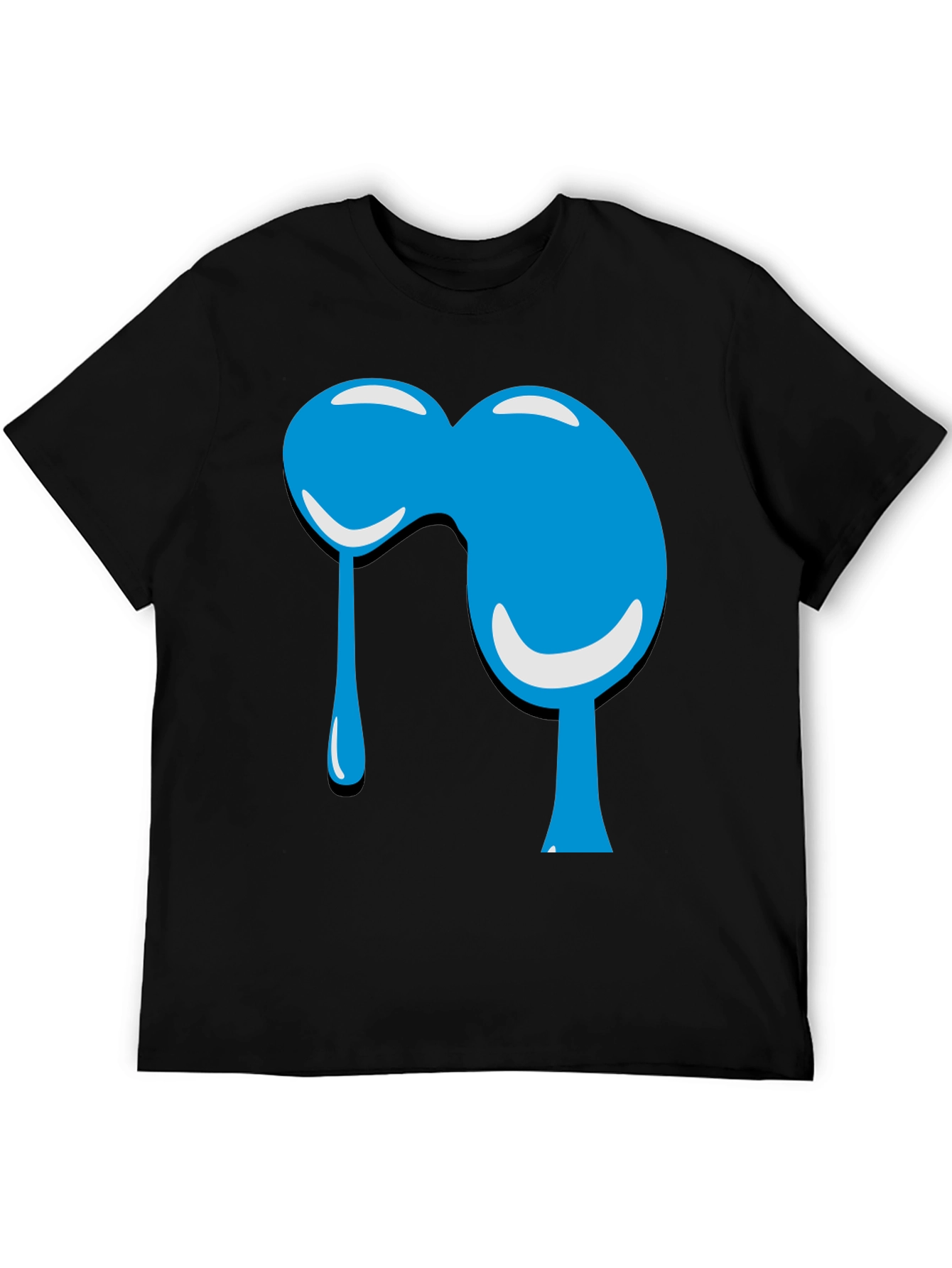 Black Blue Blob Graphic Black T-Shirt view 5