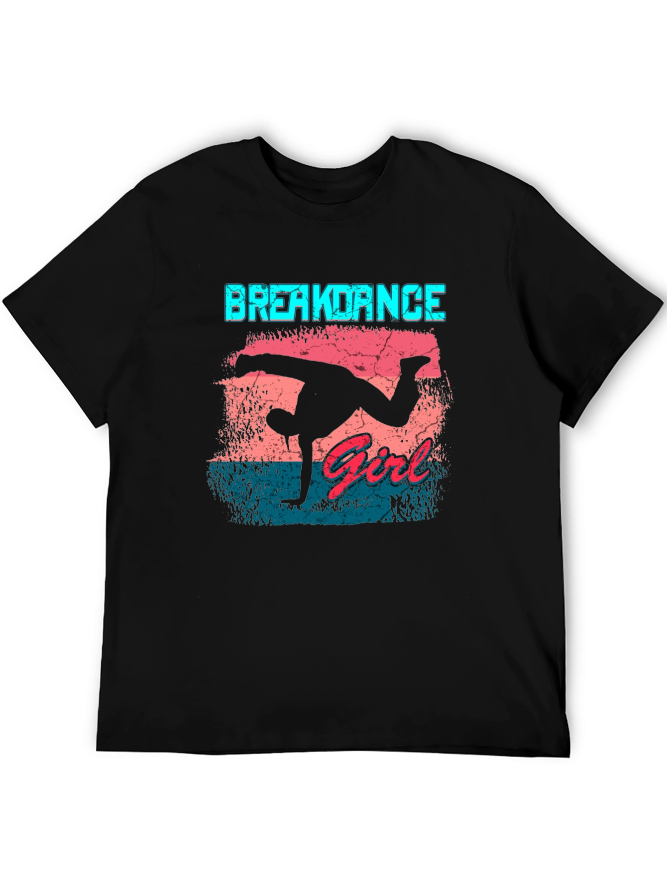Black Breakdance Girl Graphic Tee - Black Cotton Casual view 5