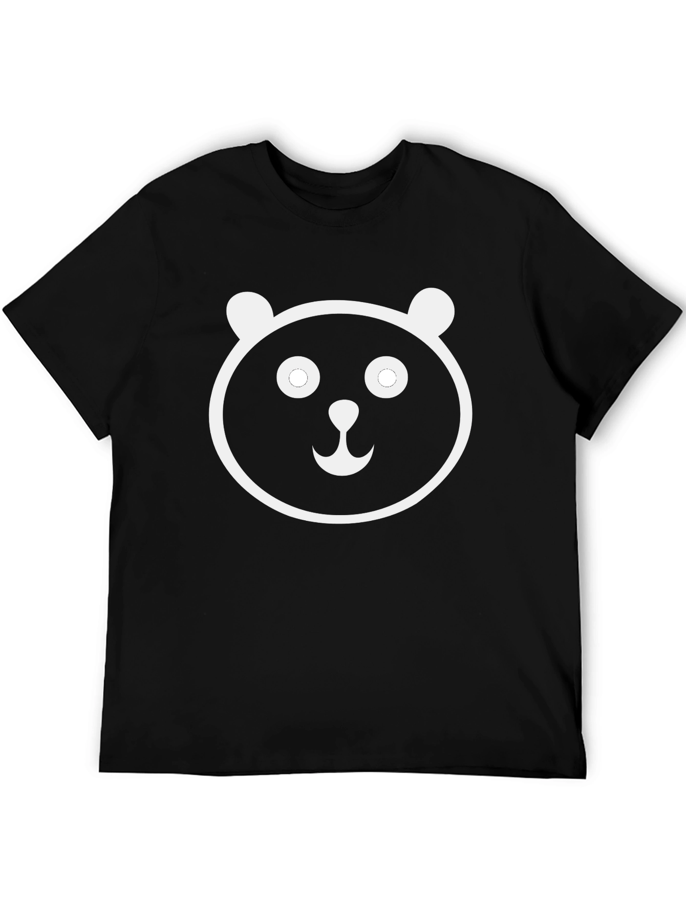 Black Cute Panda Graphic Black T-Shirt view 5