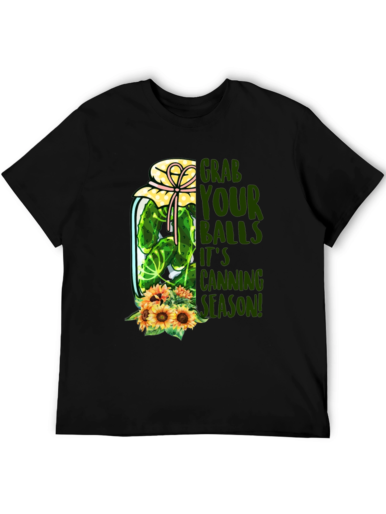 Black Grab Your Balls Canning Season Novelty T-Shirt view 5